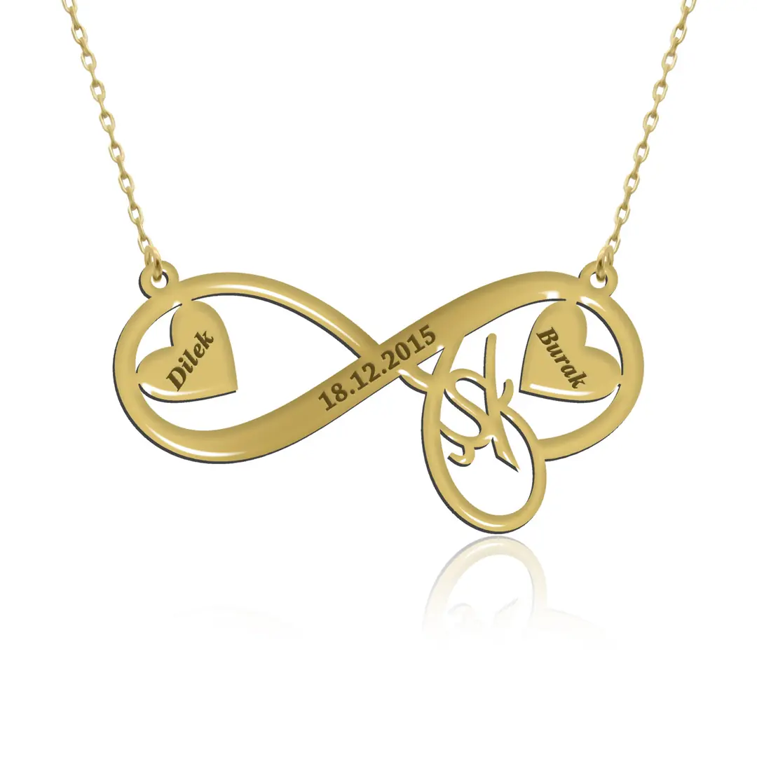 Personalized Love Engraved Personalized Infinity Silver Necklace