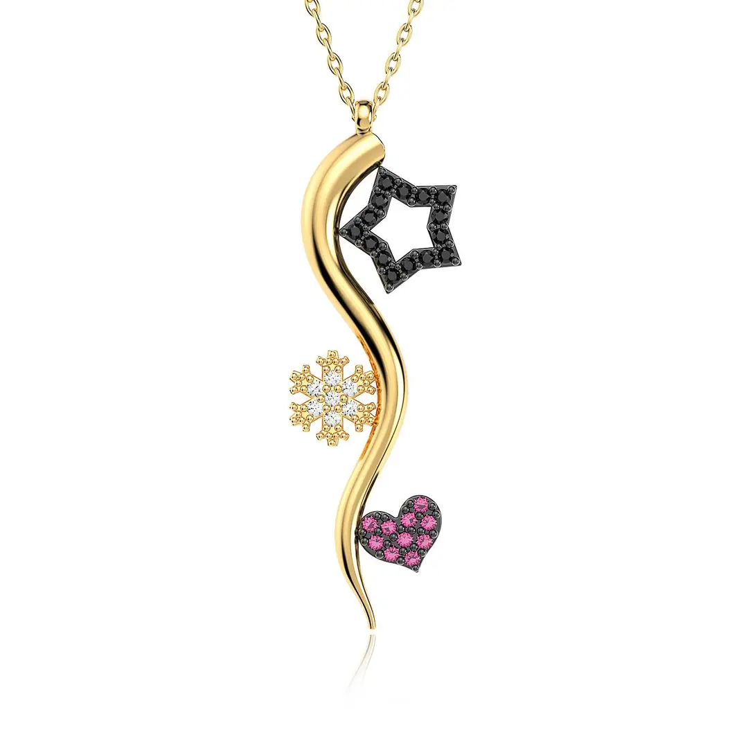Small Silver Gold Plated Luck Necklace