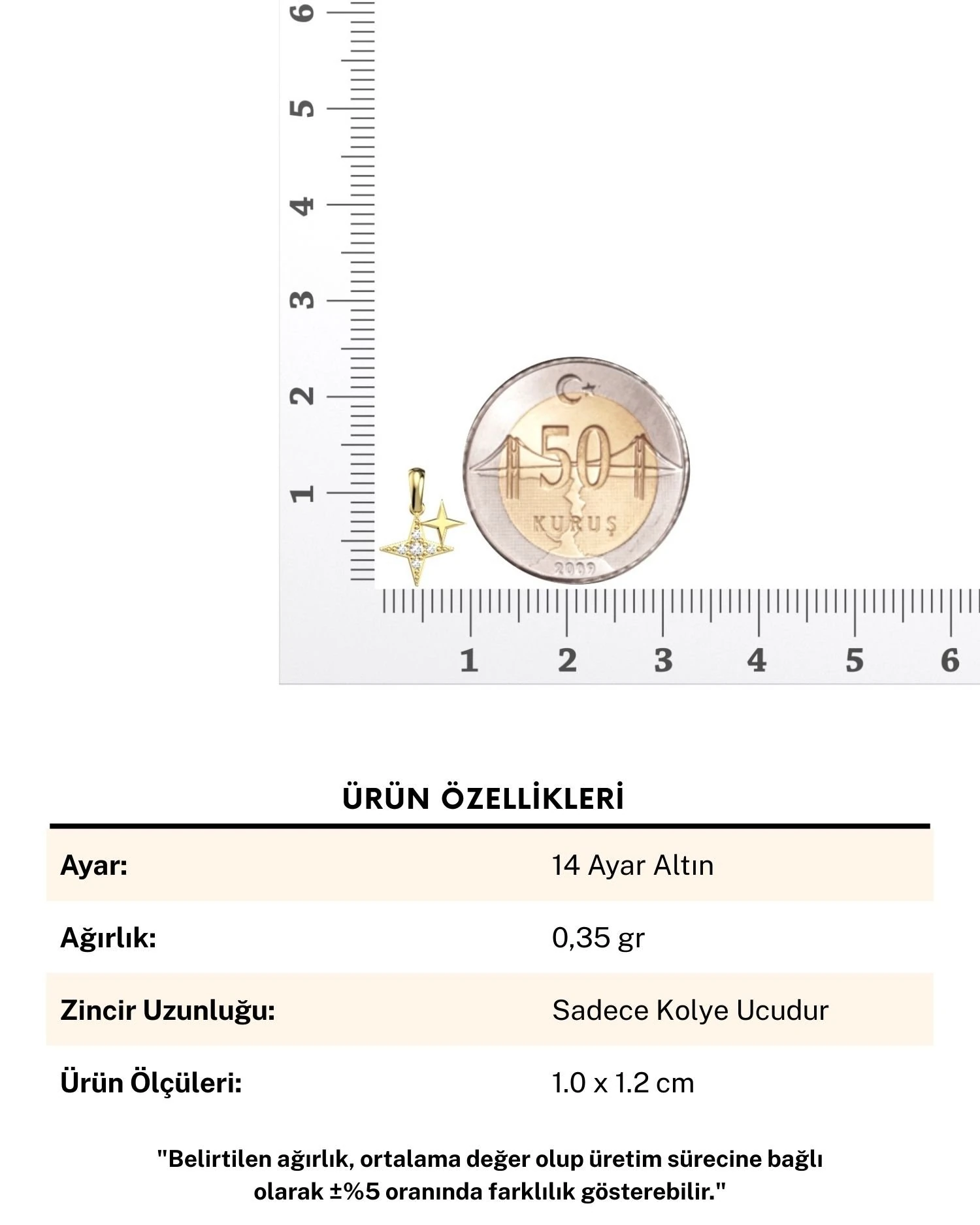 Minik İkili Yıldız 14 Ayar Altın Kolye Ucu