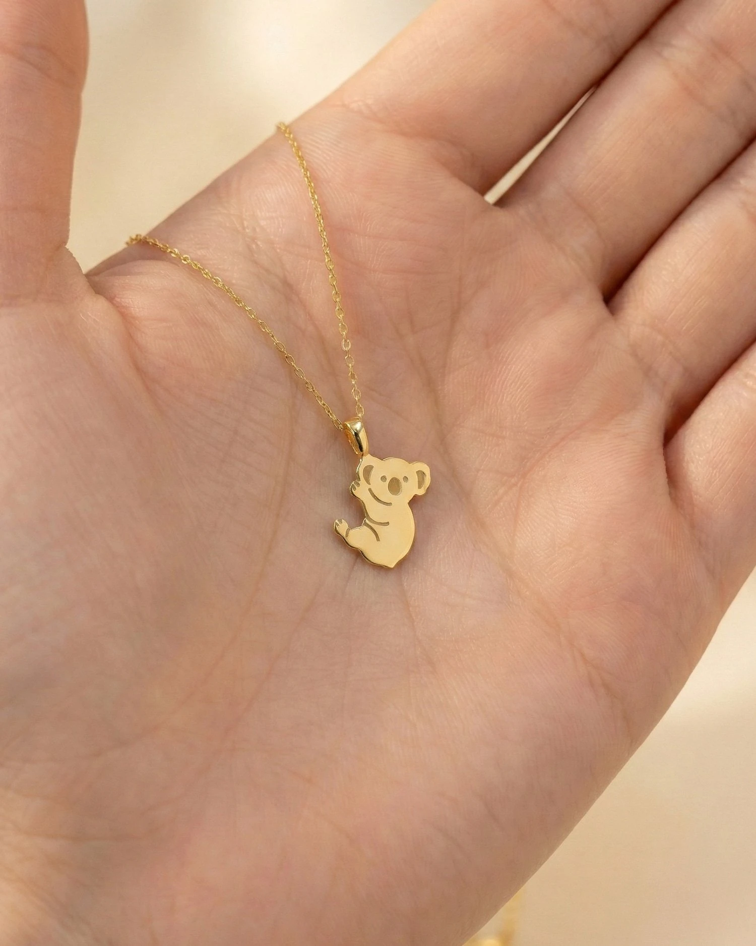 Sade Koala 14 Ayar Altın Kolye