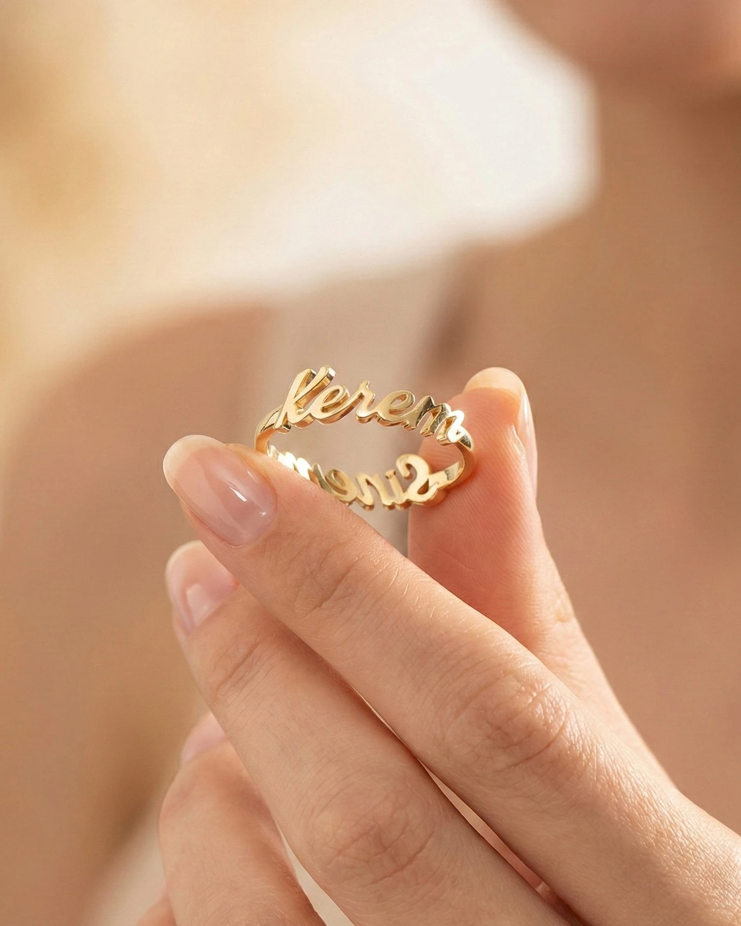 Çift İsimli 14 Ayar Tamtur Alyans Altın Yüzük