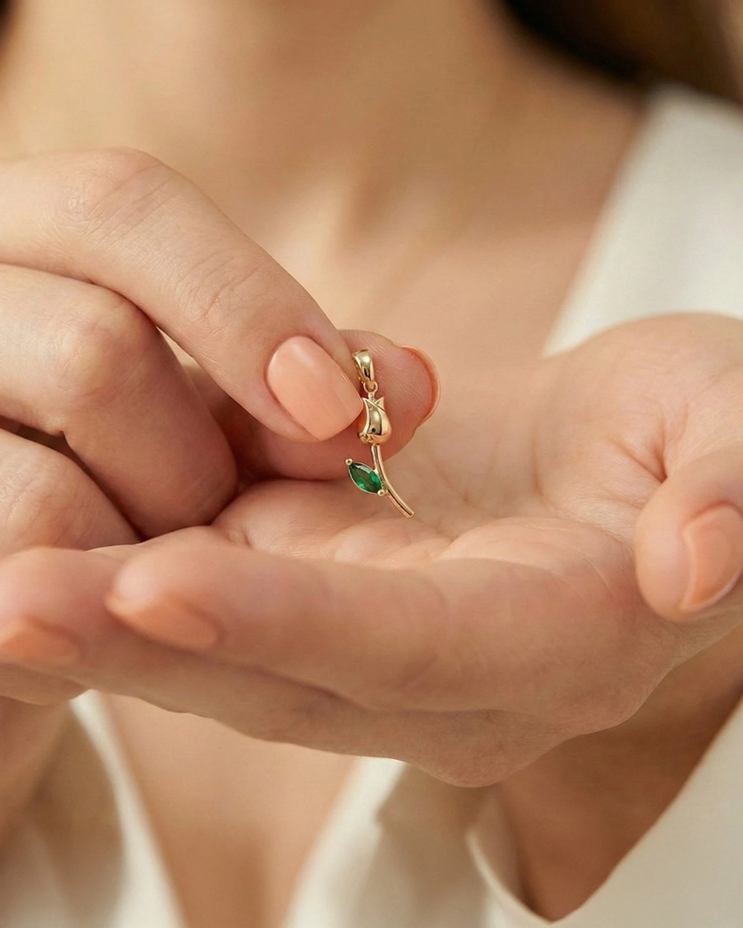 Minik Lale 14 Ayar Altın Kolye Ucu