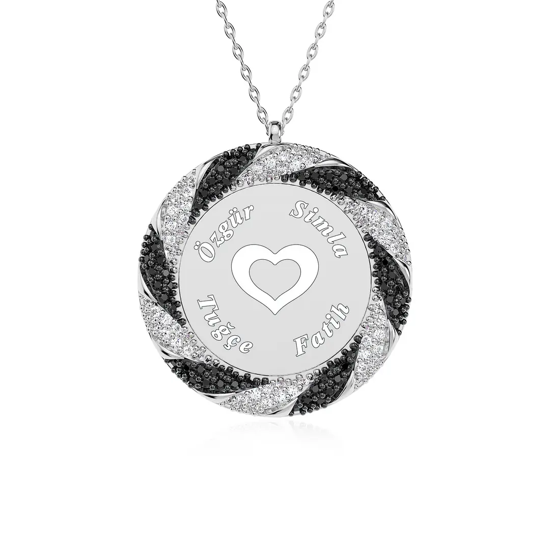 Personalized 4 Personalized Twist Frame Silver Necklace