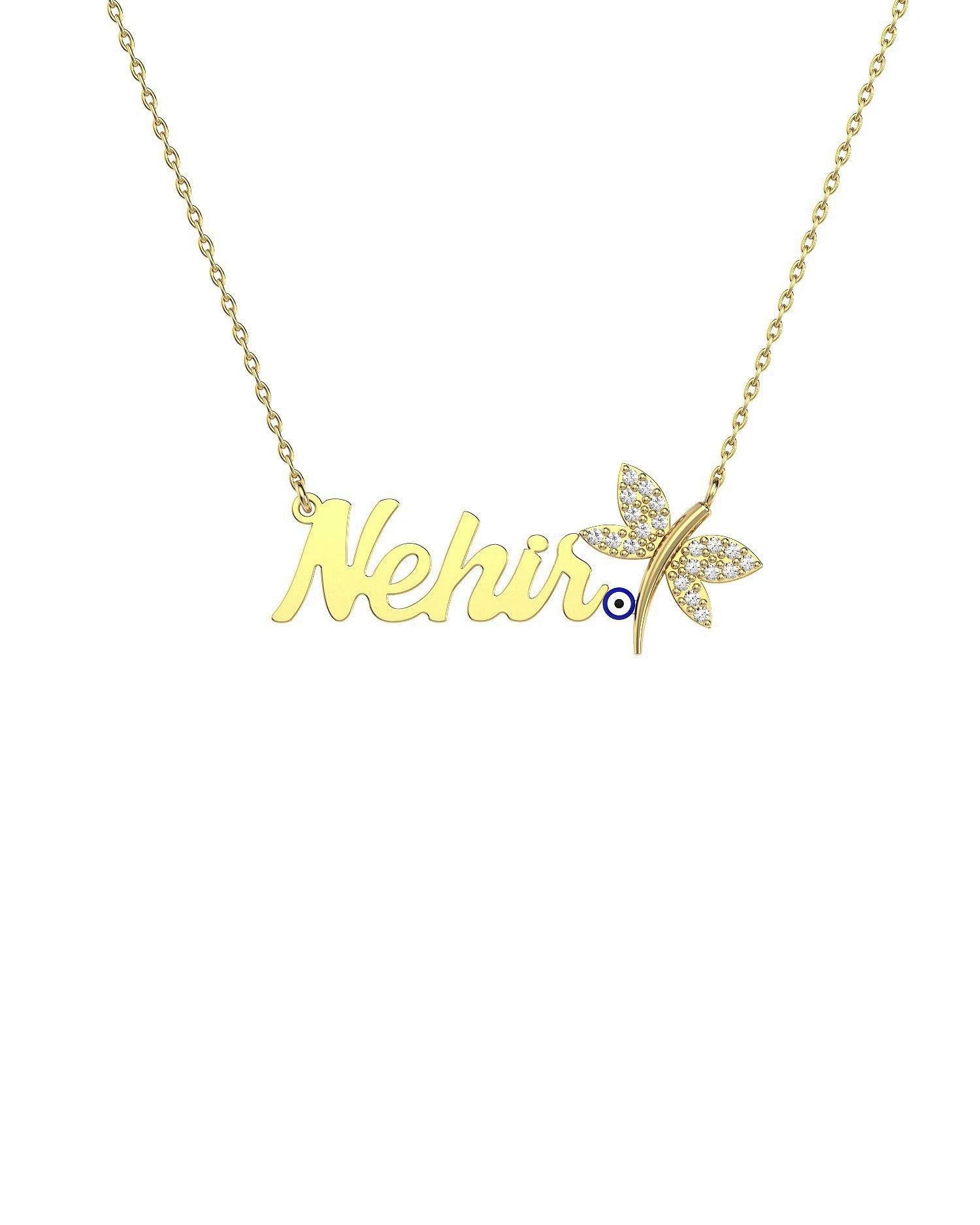 Nazar Mineli Yusufçuk İsimli 14 Ayar Altın Kolye