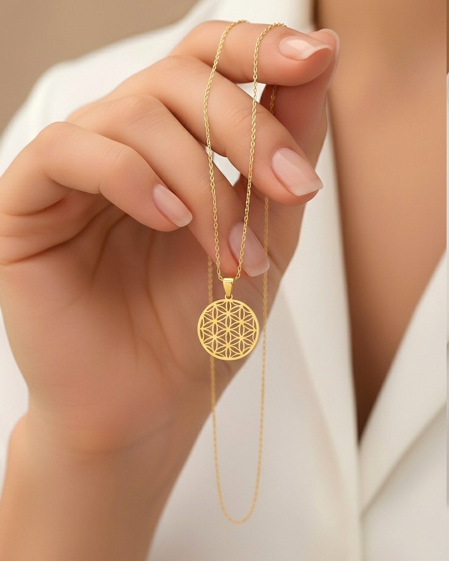 Yaşam Çiçeği 14 Ayar Altın Kolye