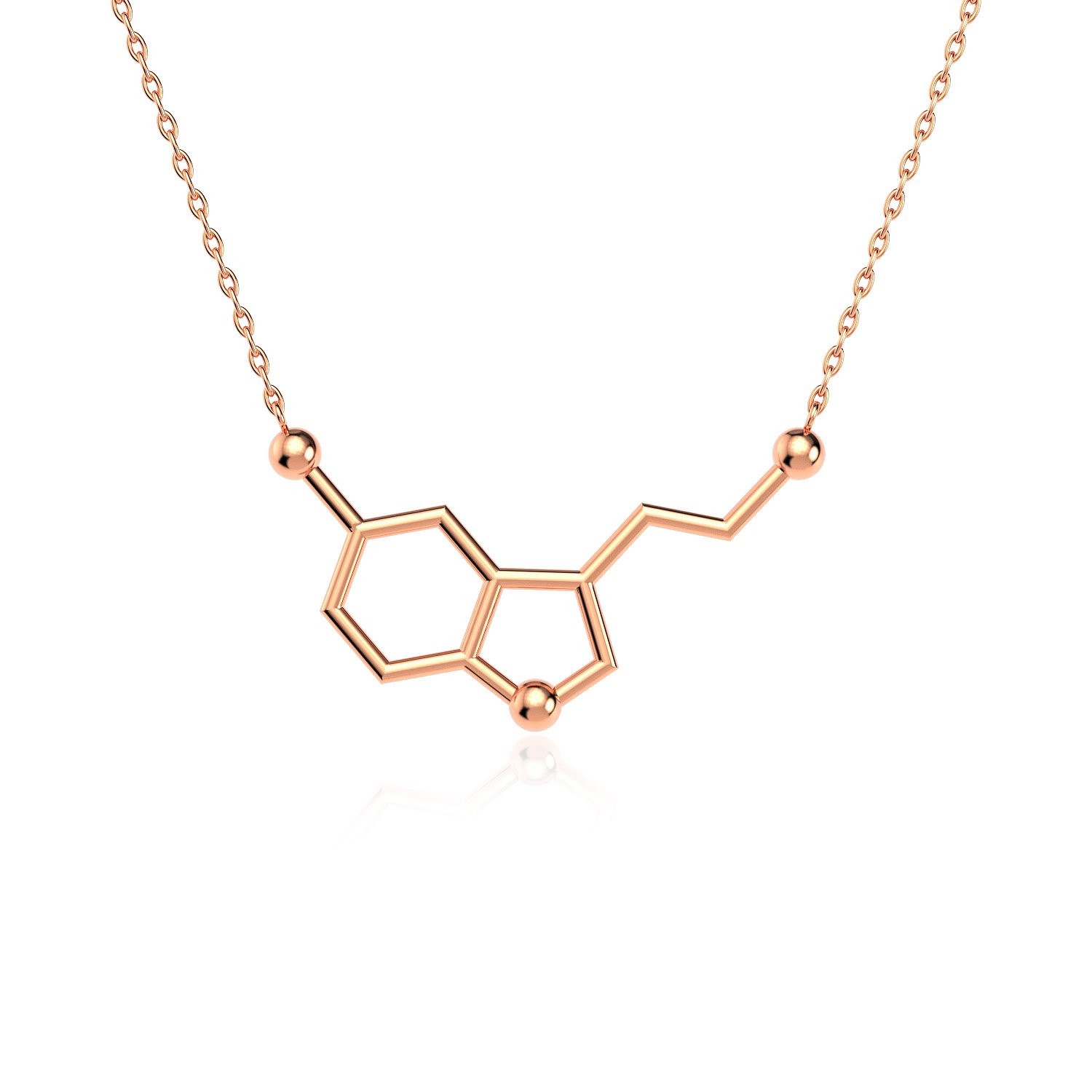 Serotonin Mutluluk Hormonu Rose Gümüş Kolye