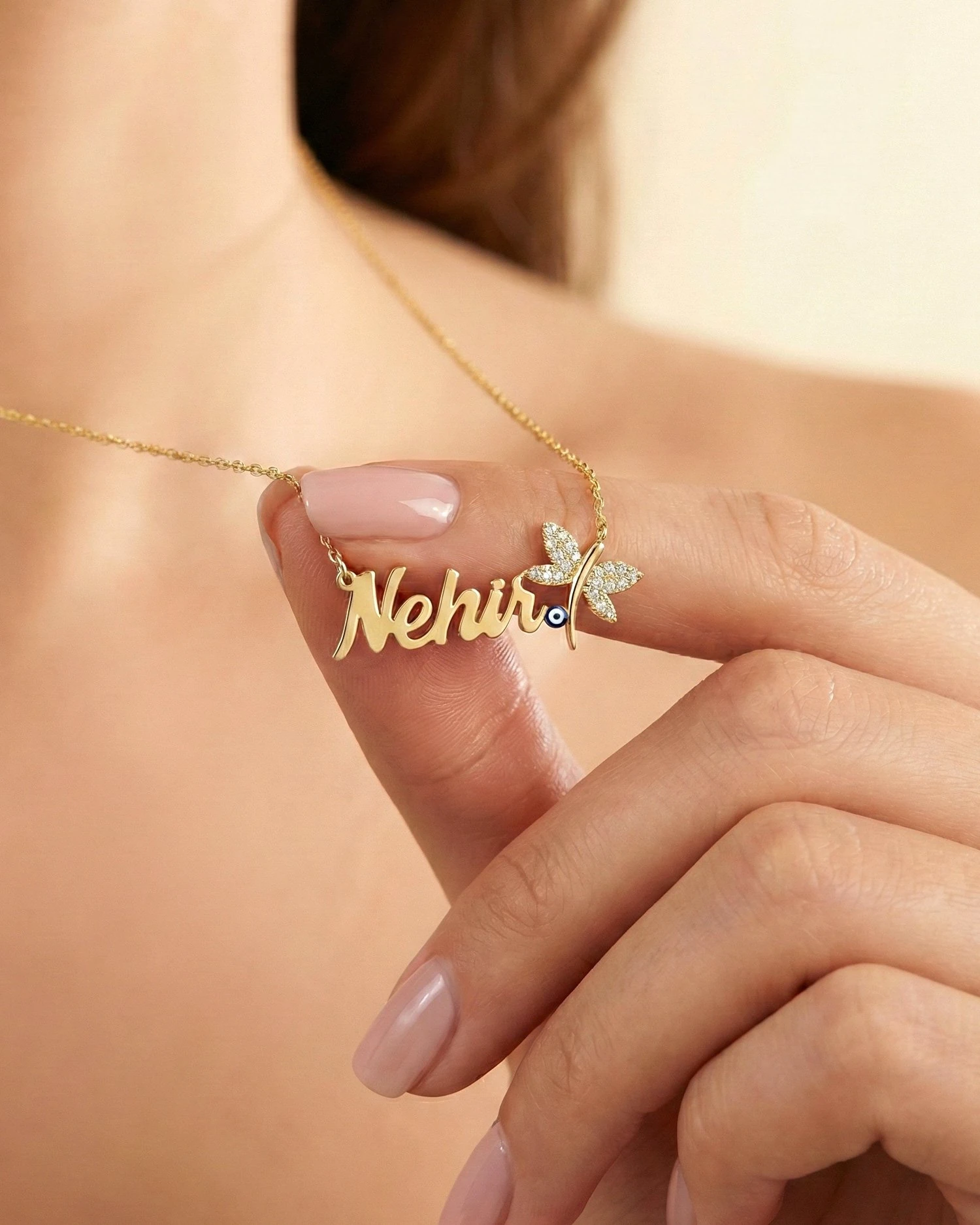 Nazar Mineli Yusufçuk İsimli 14 Ayar Altın Kolye