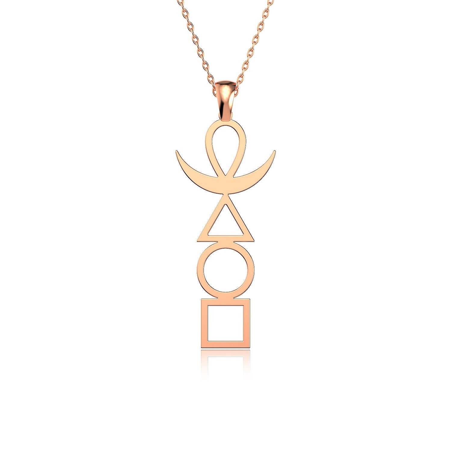 Sade Dört Element Rose Gümüş Kolye