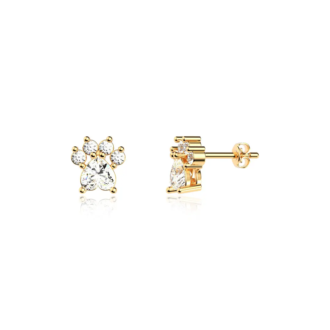 Cat Patisi Gold Plated Silver Earrings