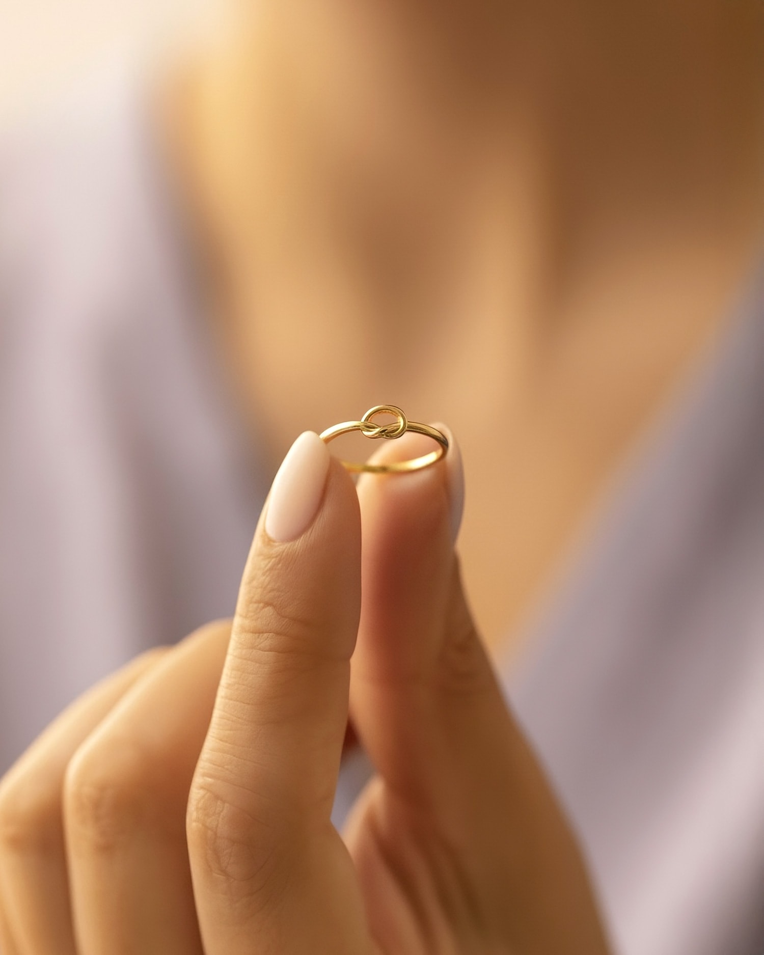 Minimalist Aşk Düğümü 14 Ayar Altın Yüzük