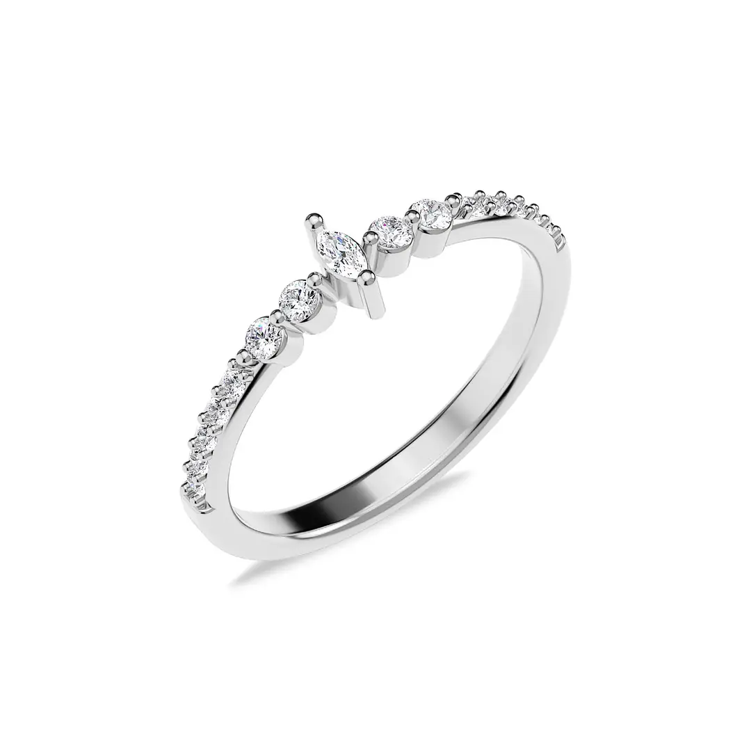 Leydi Markiz White Silver Ring