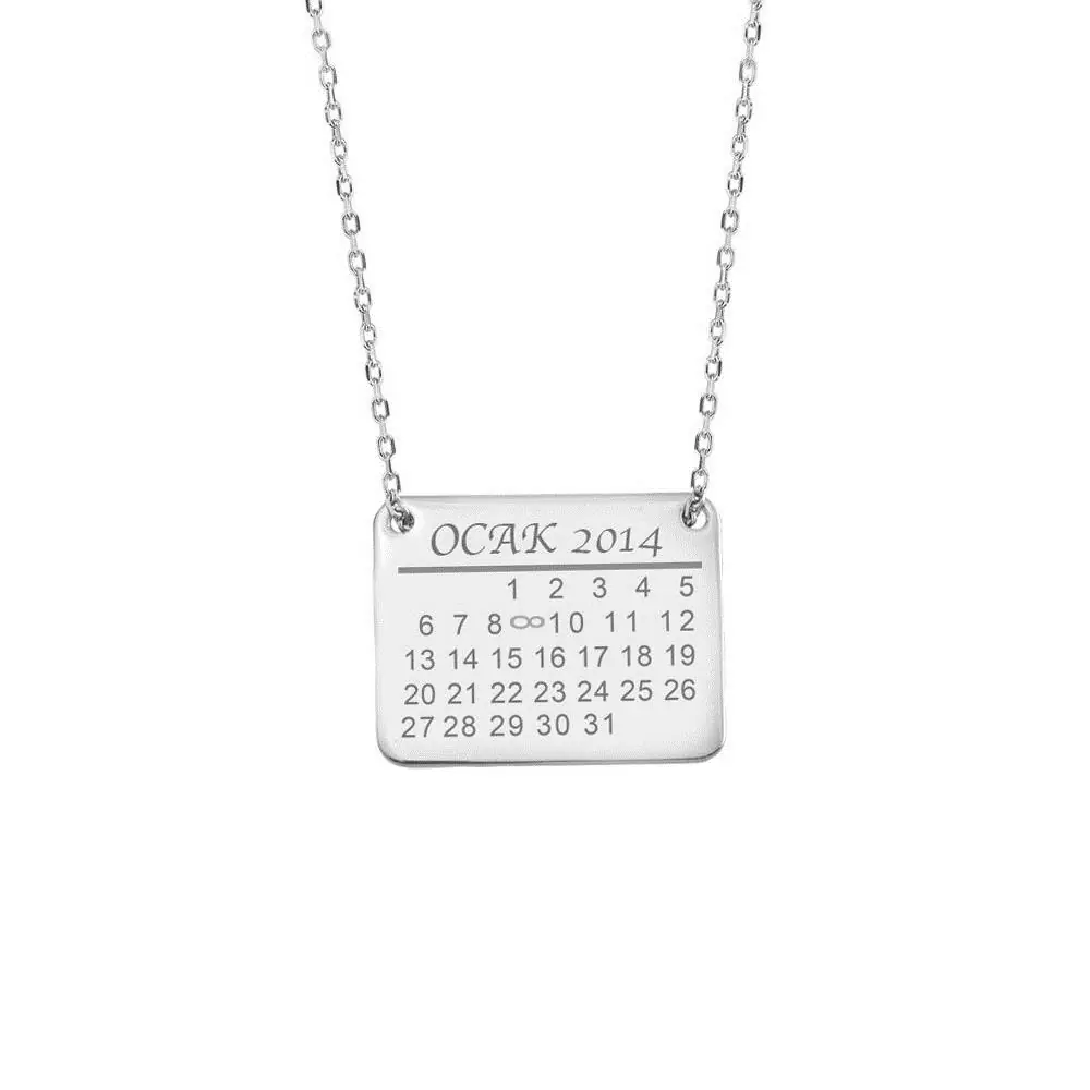 Personalized Love Takvimi Silver Necklace