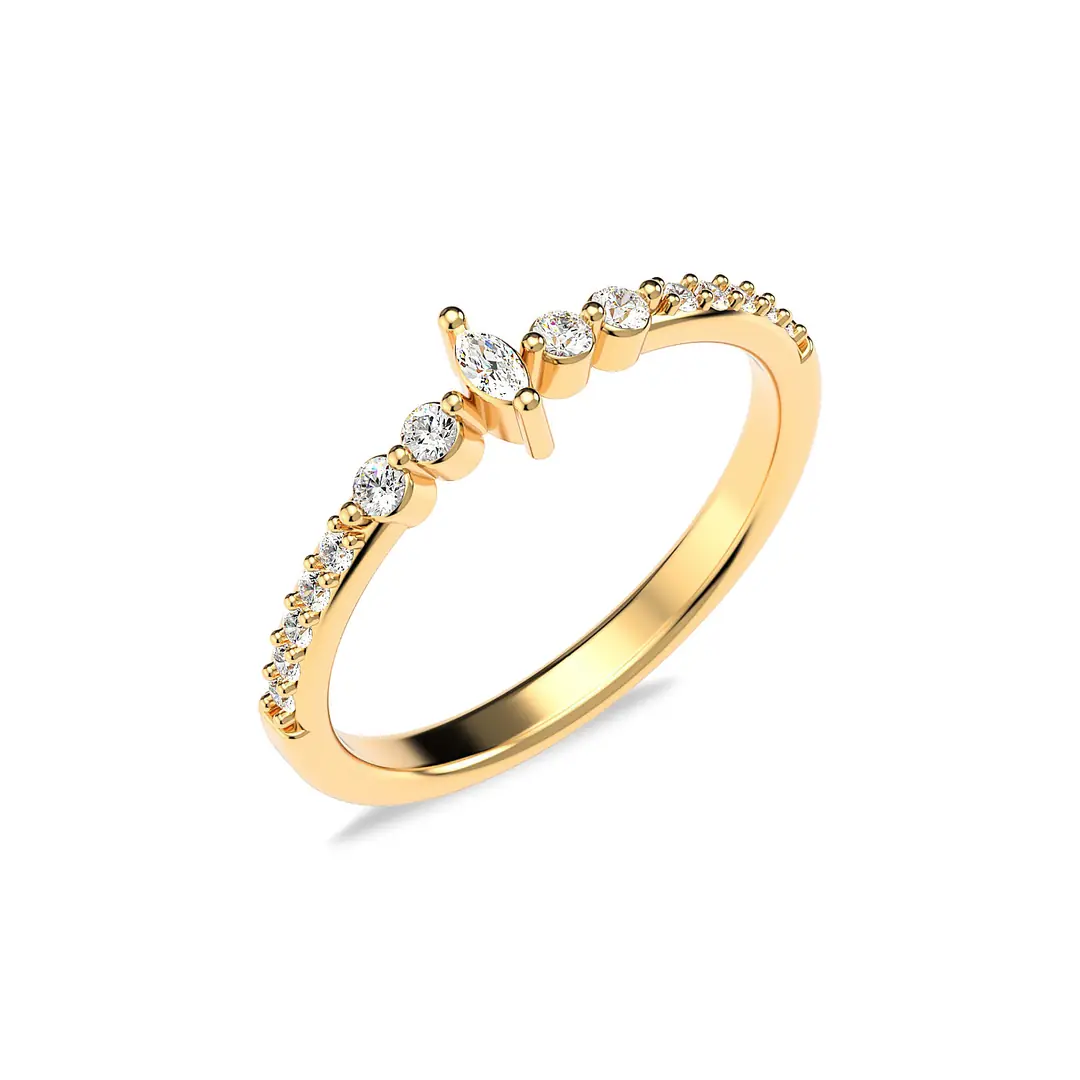 Leydi Markiz Gold Plated Silver Ring