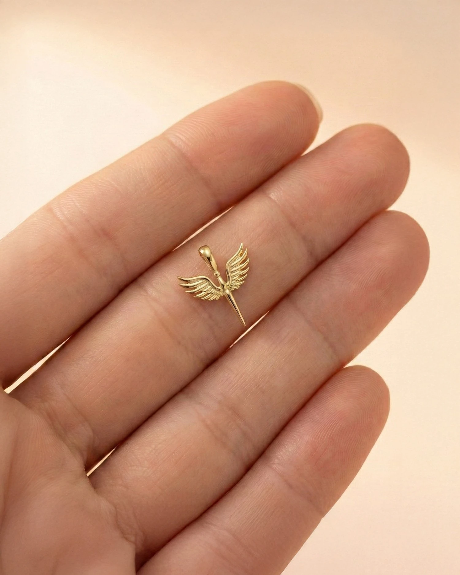 Sade Minik Mikail Meleği 14 Ayar Altın Kolye Ucu