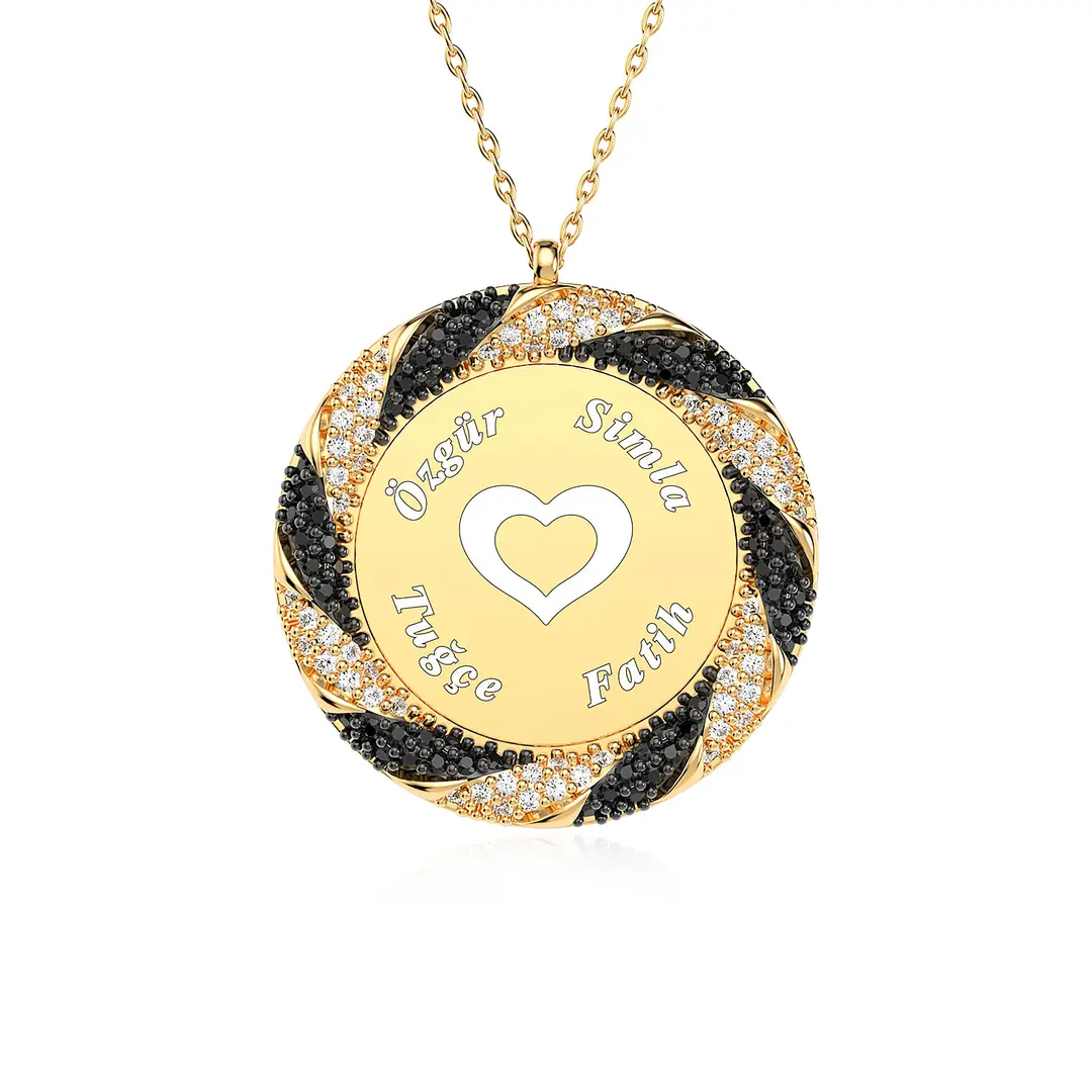 Personalized 4 Personalized Twist Frame Gold Plated Silver Necklace