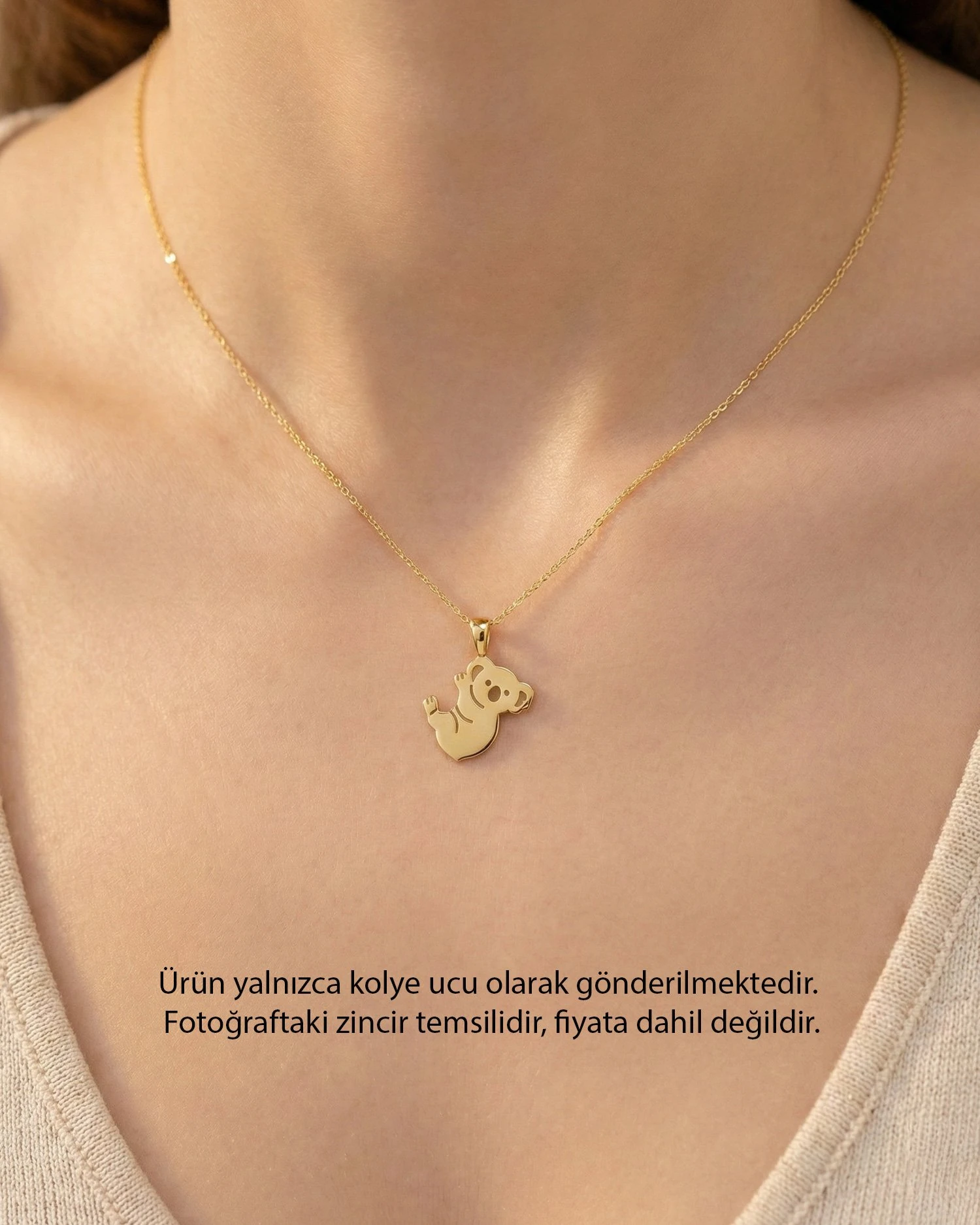 Sade Koala 14 Ayar Altın Kolye Ucu