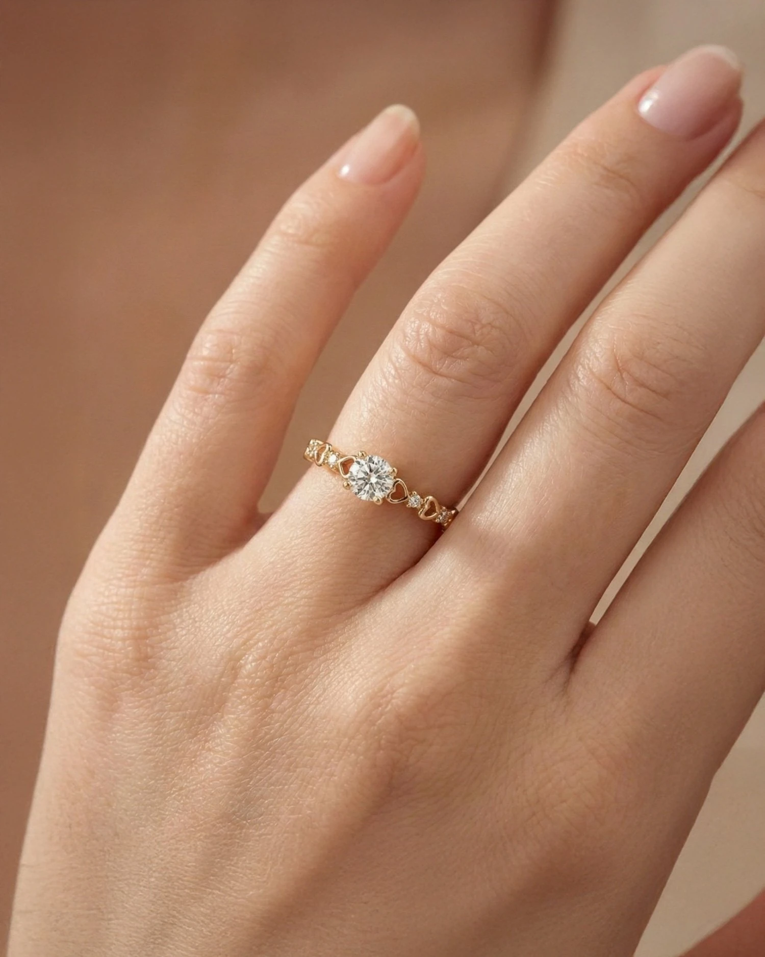 Kalpli Tek Taş 14 Ayar Altın Yüzük