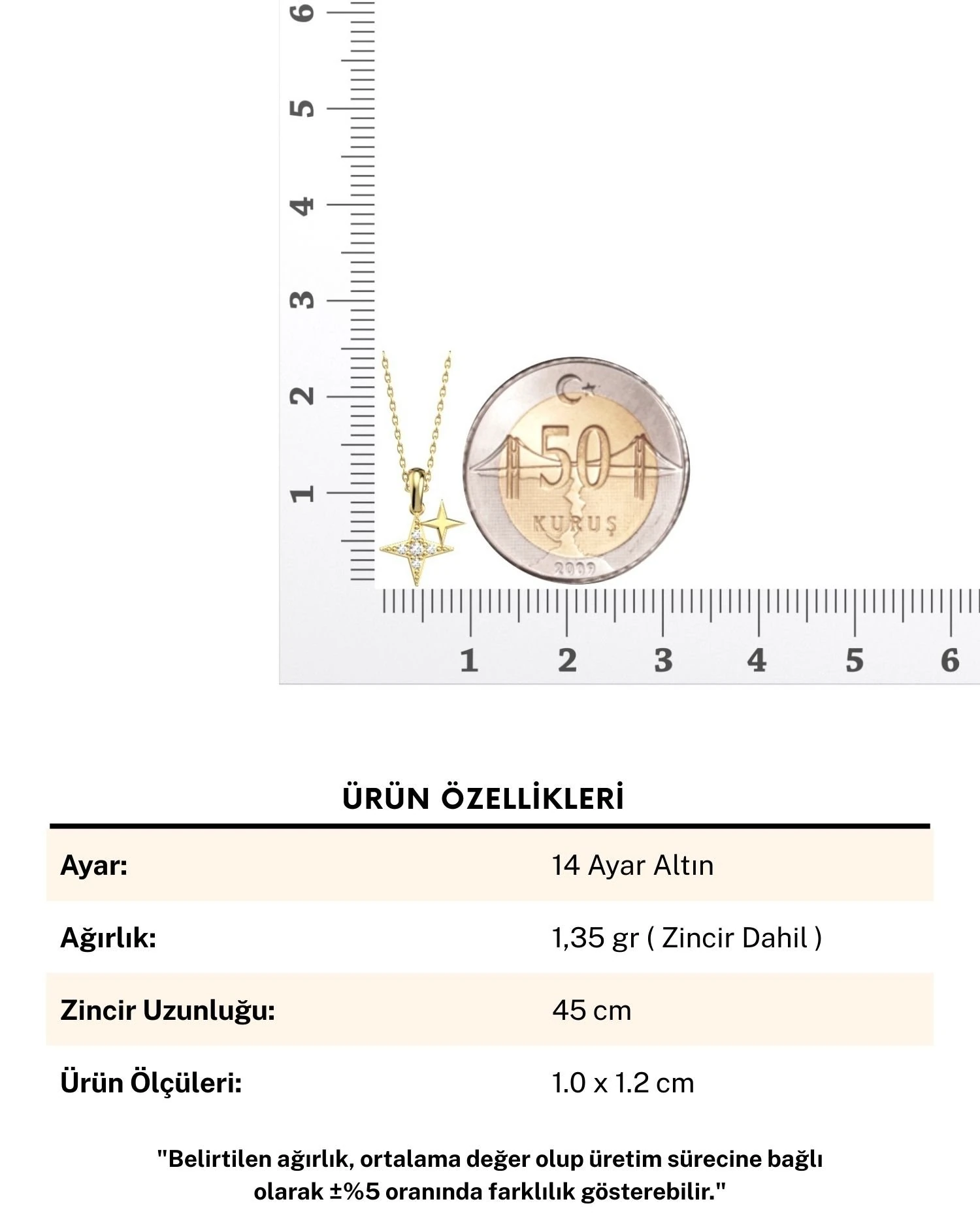 Minik İkili Yıldız 14 Ayar Altın Kolye