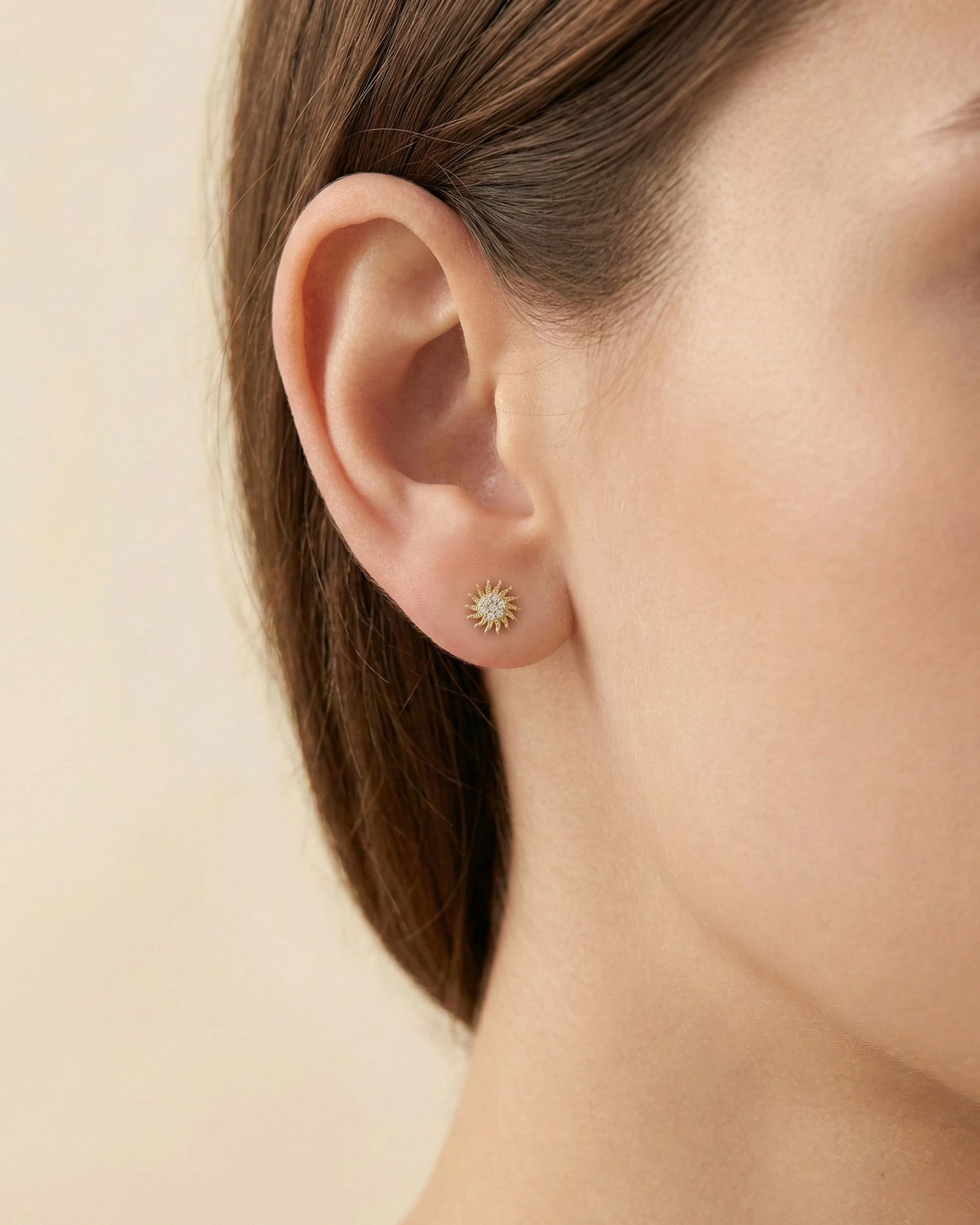 Zarif Güneş 14 Ayar Altın Küpe