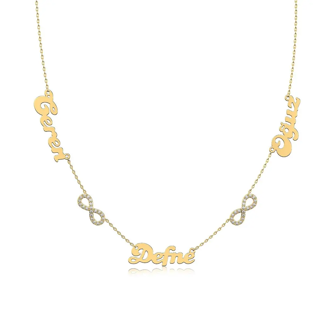 Personalized Infinity Three Personalized Silver Necklace