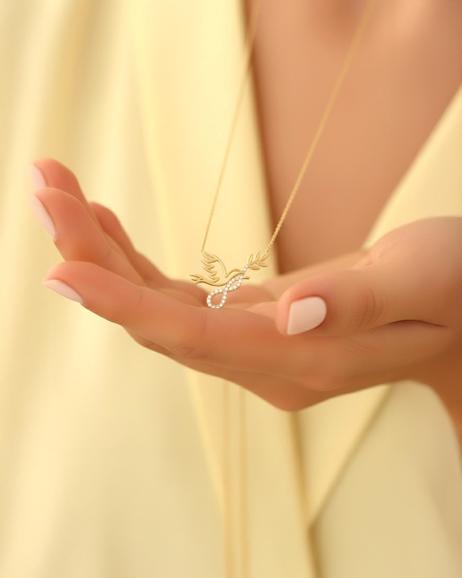 Barış Güvercini 14 Ayar Altın Kolye