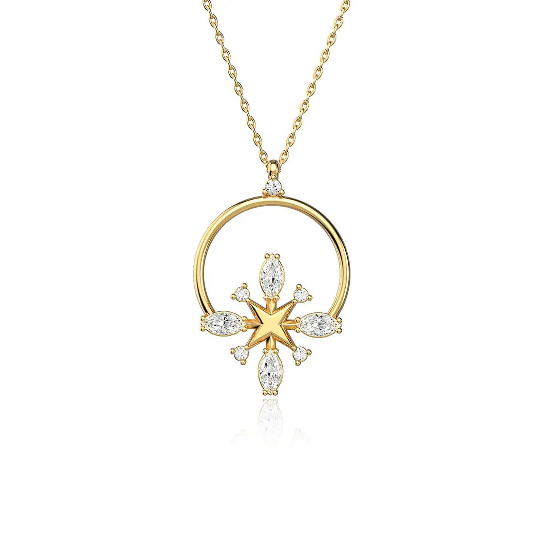Markiz Star Gold Plated Silver Necklace
