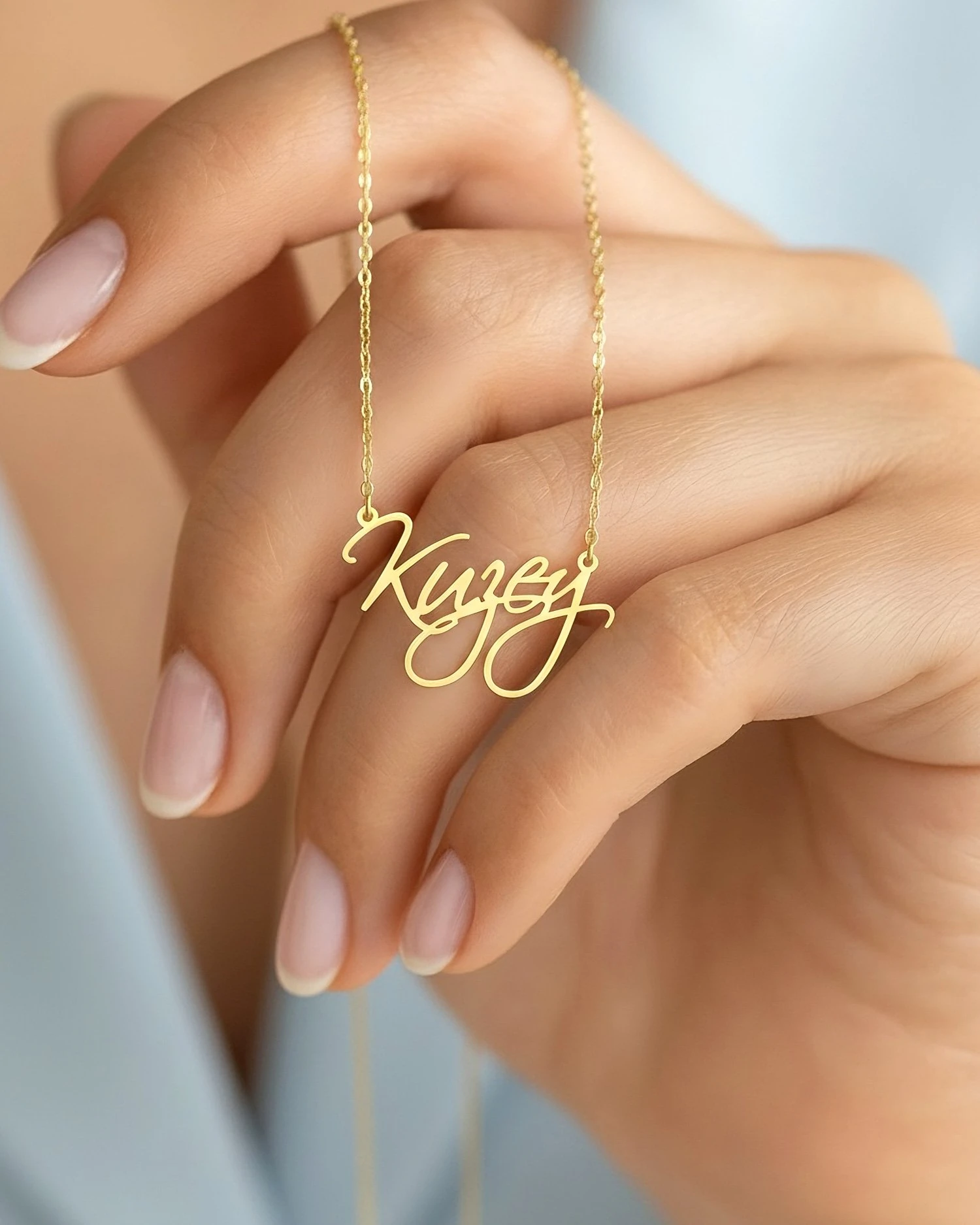 El Yazısı İsimli 14 Ayar Altın Kolye