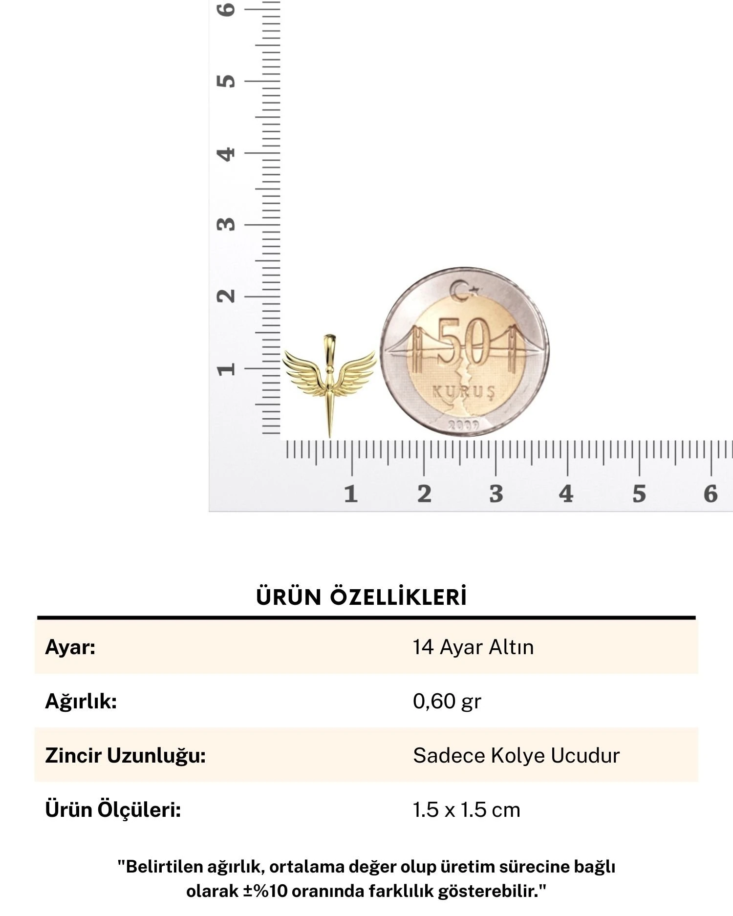 Sade Minik Mikail Meleği 14 Ayar Altın Kolye Ucu
