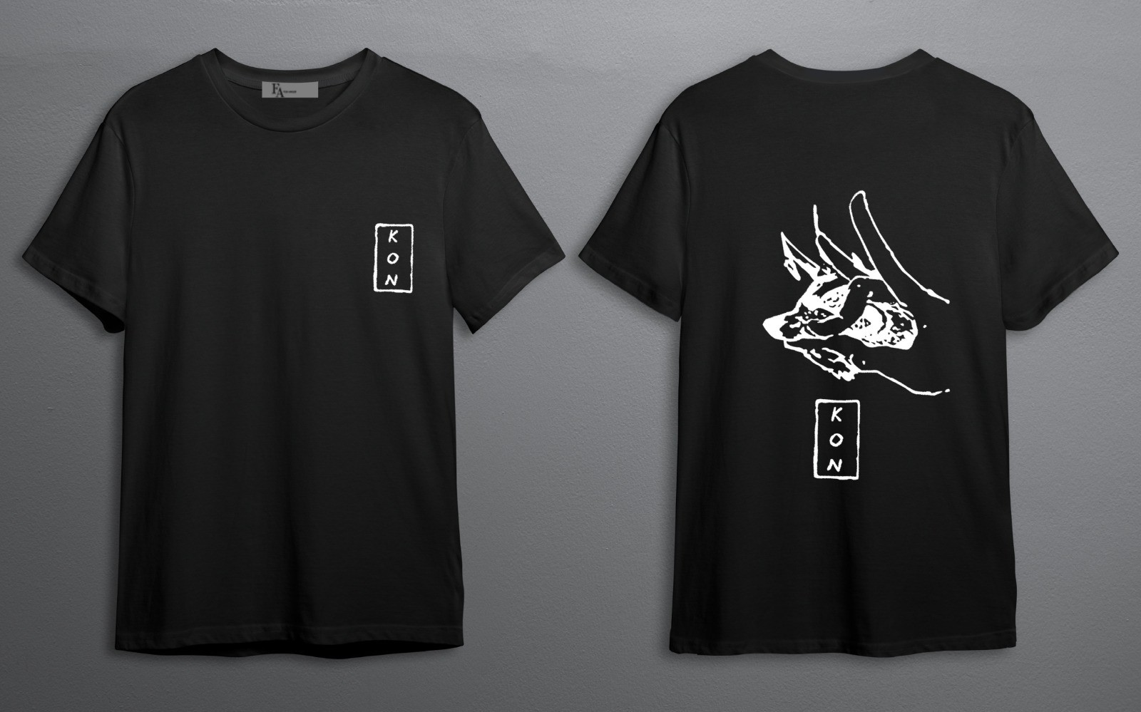 YASSOM-fabric Oversize %100 pamuk Baskılı Siyah T-shirt / Kurt