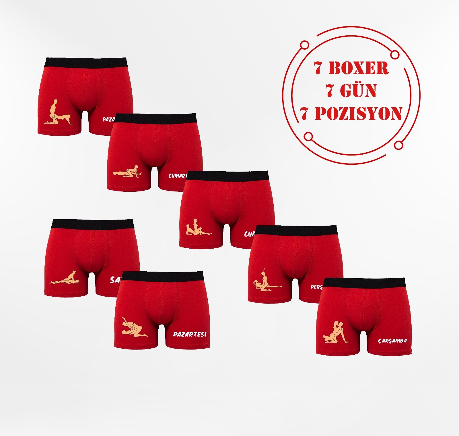 7 Boxer 7 Gün 7 Pozisyon Tasarımlı Hediye Kutulu Erkek Man Boxer - XL