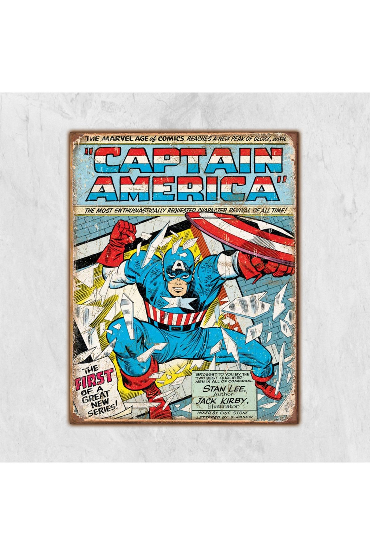 Amerikan Vintage Eskitme Ahşap Tablo 30x20 cm