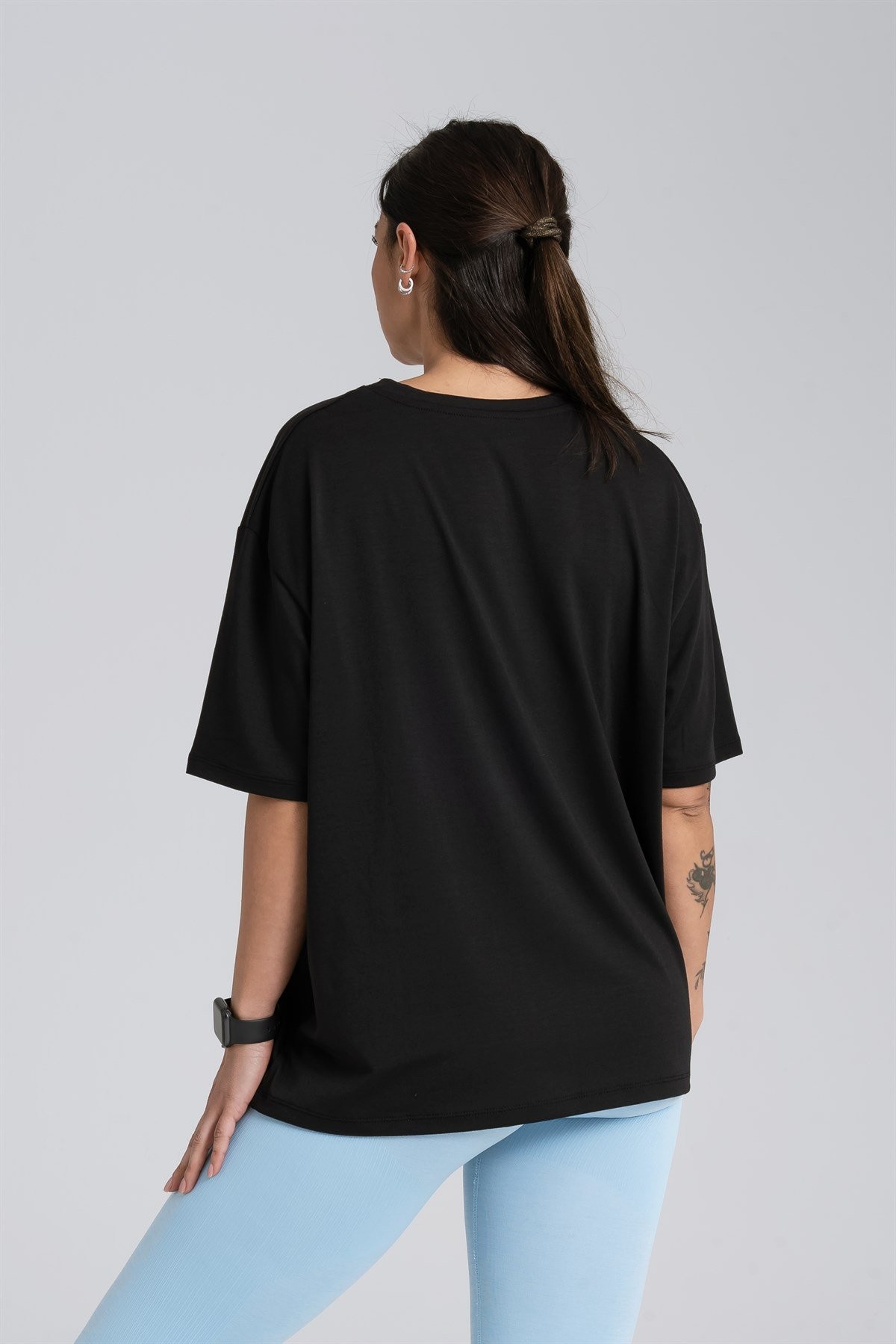 Gymwolves Oversize Kadın T-Shirt | Siyah | Cotton Serisi |