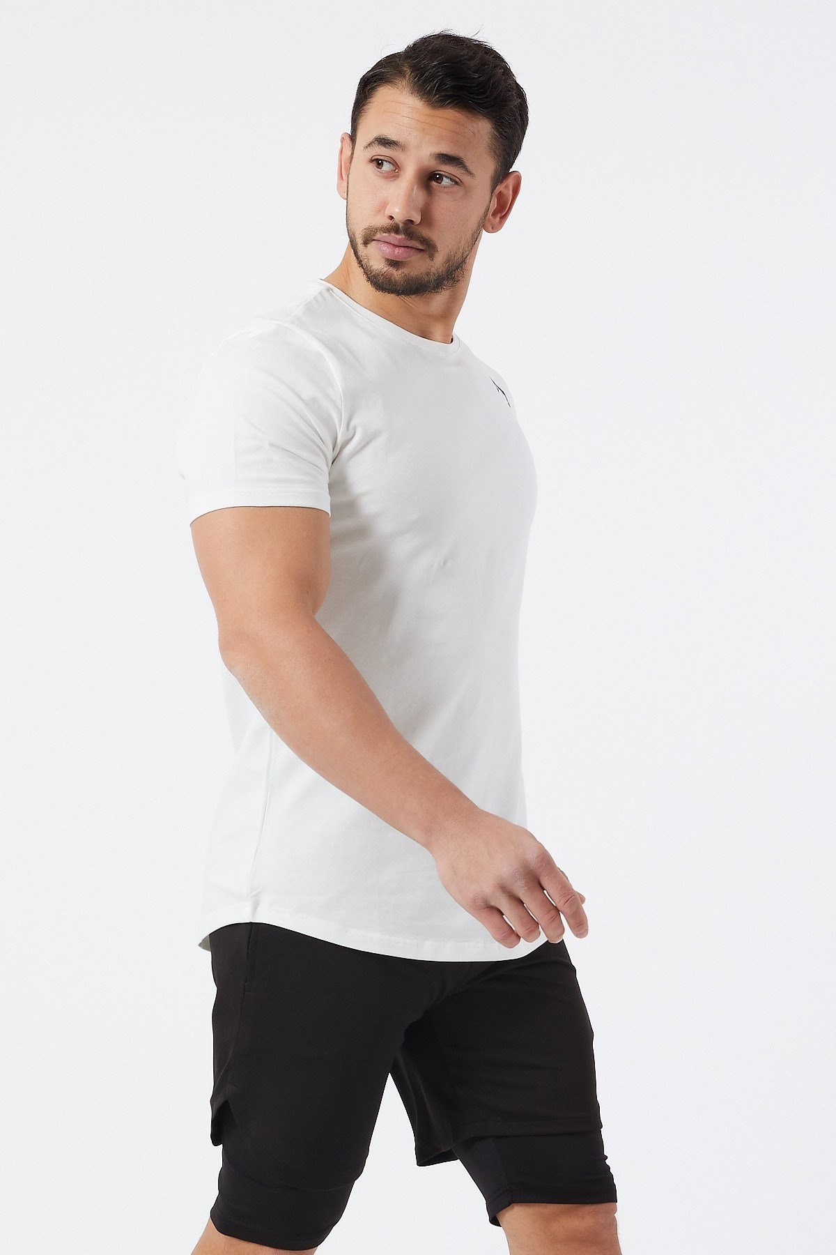 Gymwolves  Erkek Spor T-Shirt  | Krem | Workout Tanktop |