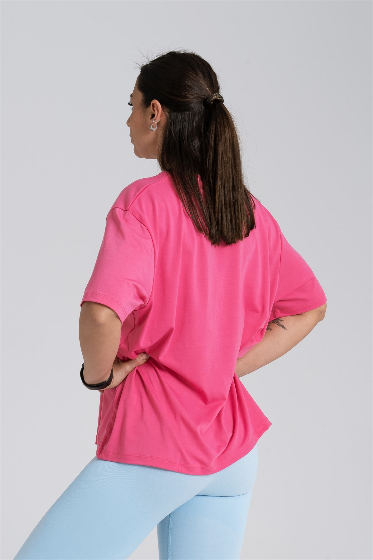 Gymwolves Oversize Kadın T-Shirt | Fuşya | Cotton Serisi |