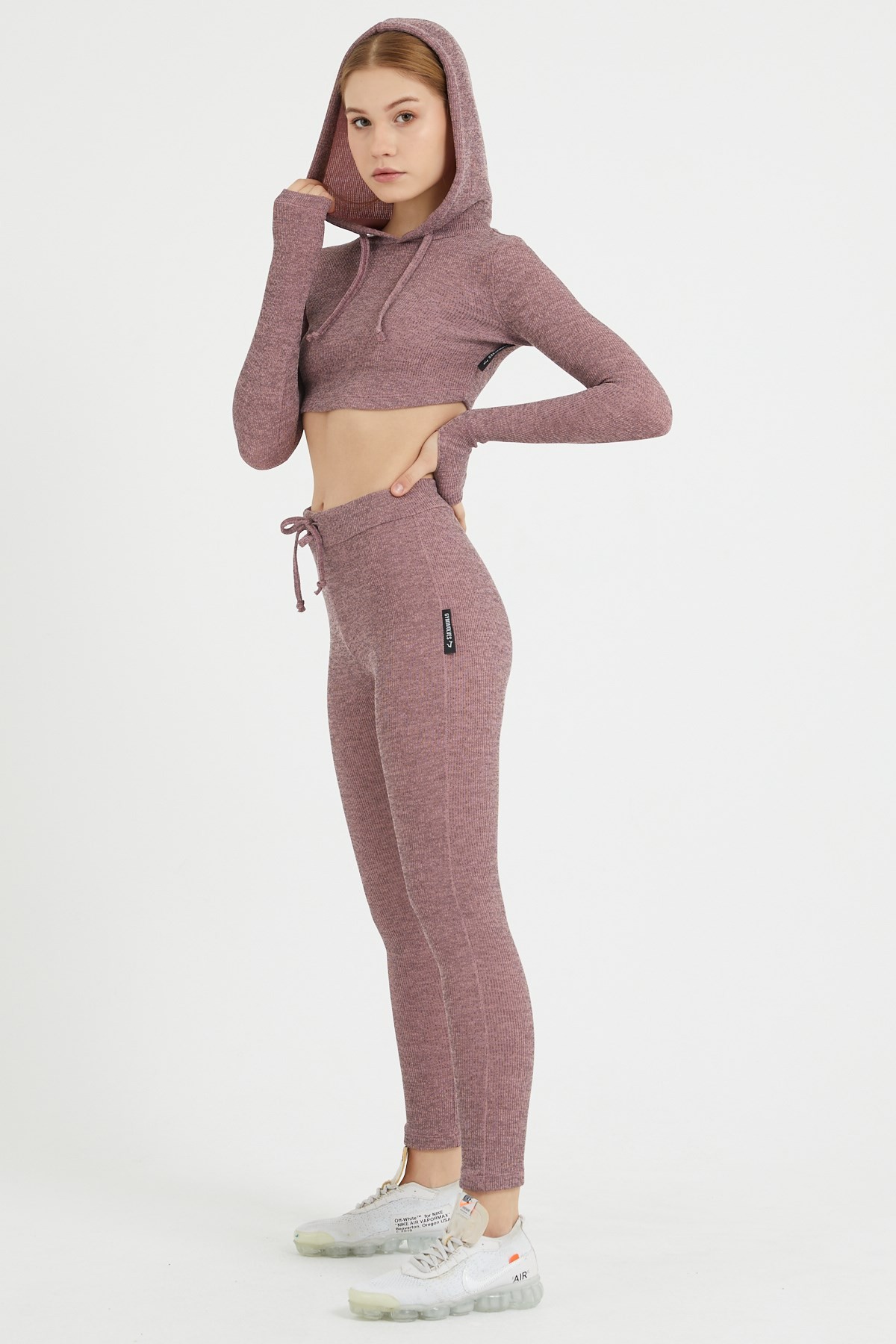 Gymwolves Kadın Eşofman Takımı 3 lü Set | Pembe |  Bra | Hoodie | Bottom |