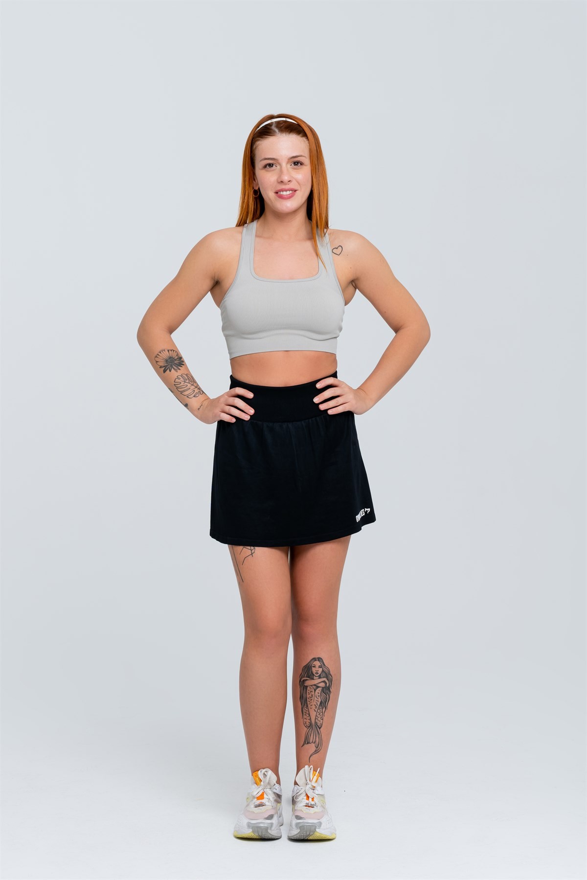 Gymwolves Spor Tennis Etek | Siyah | Seamless Short Skirt |