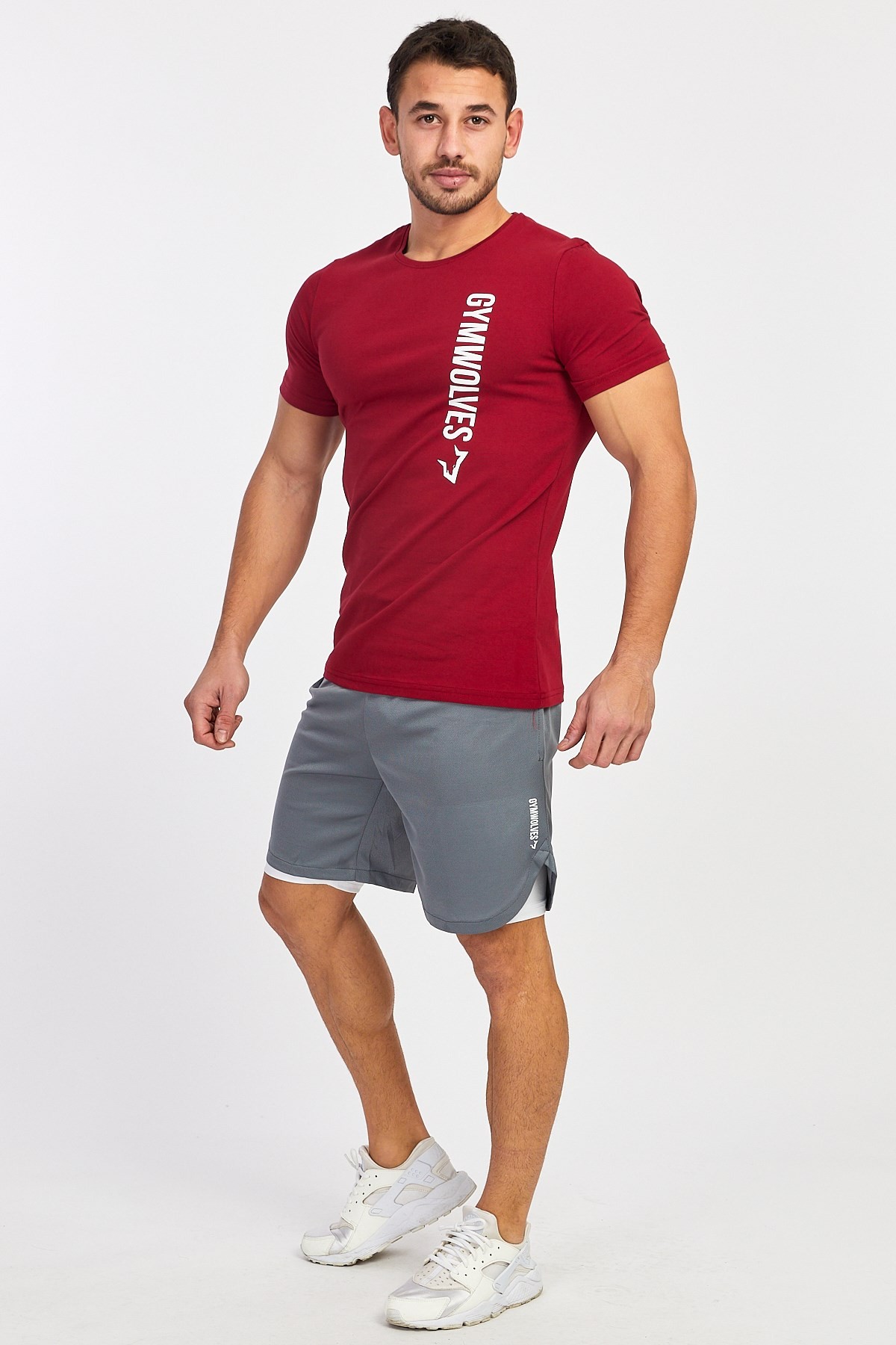 Gymwolves Spor Erkek T-Shirt | Bordo | Erkek T-shirt | Workout Tanktop |