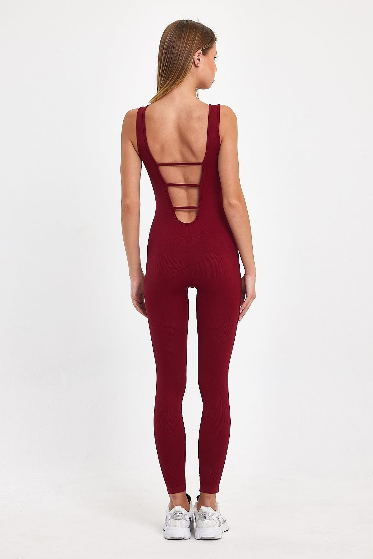 Gymwolves Kadın Seamless Tulum | Bordo | Spor Tulum |