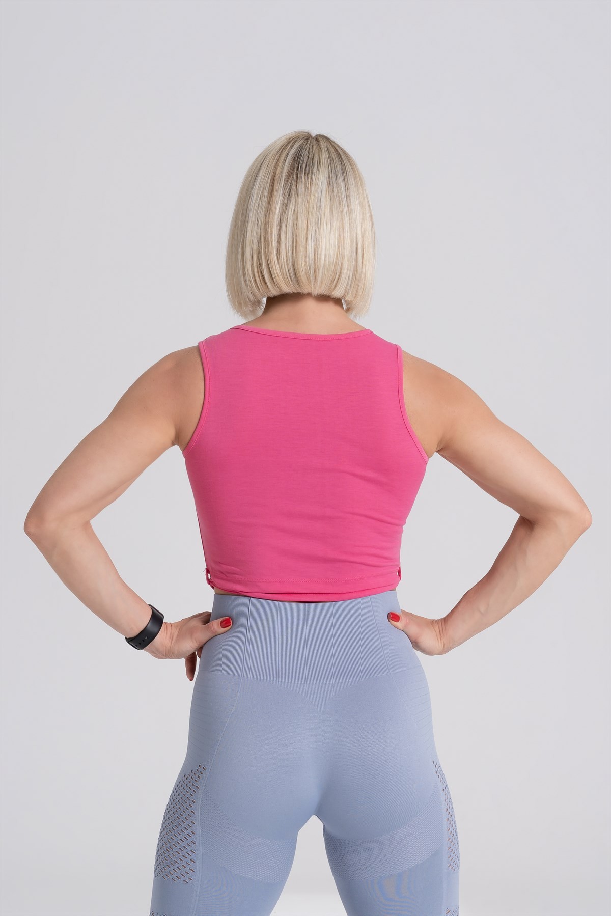 Gymwolves Bağ Detaylı Body Crop Tops | Fuşya | Cotton Serisi |