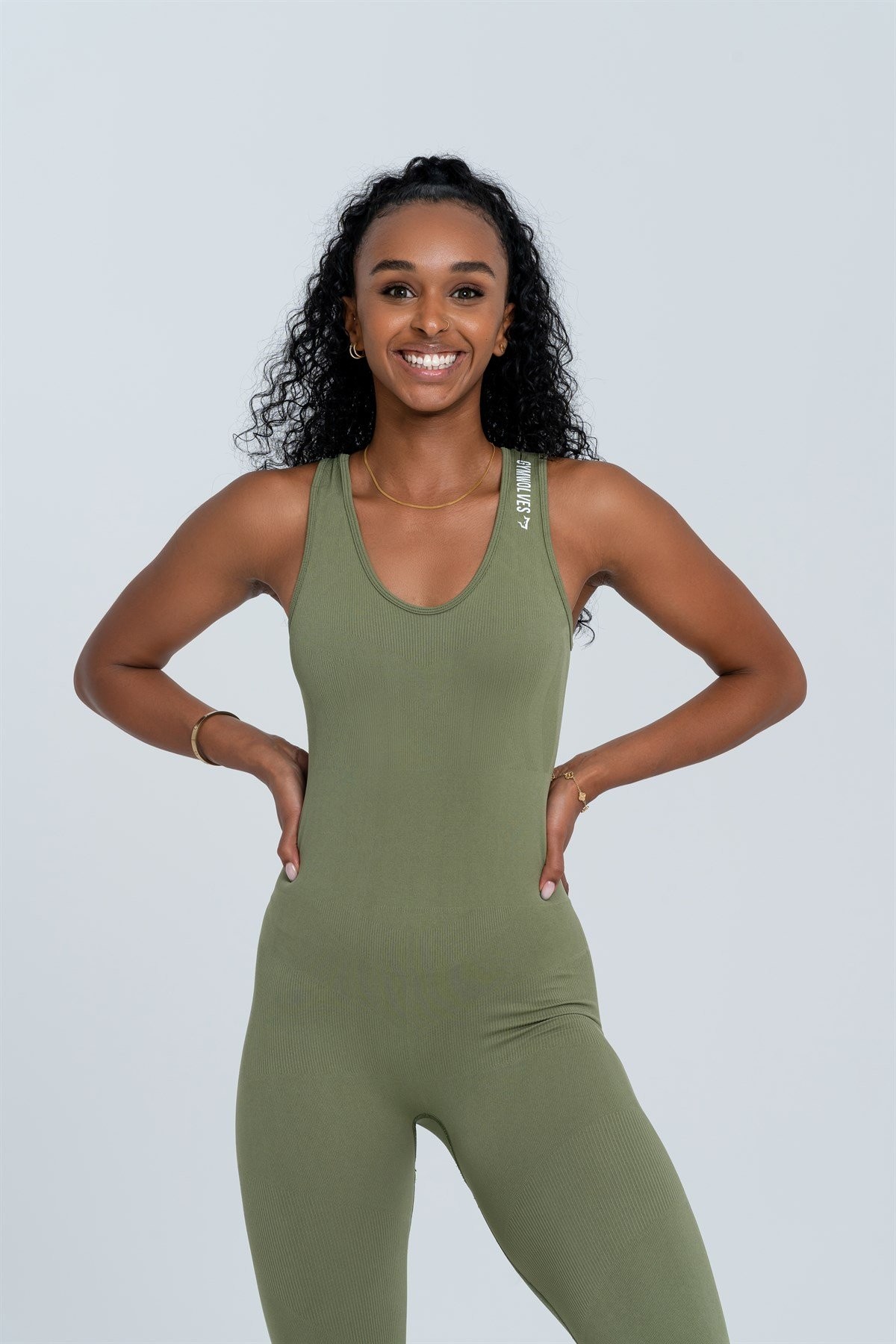 Gymwolves Kadın Seamless Tulum | Haki | Spor Tulum |