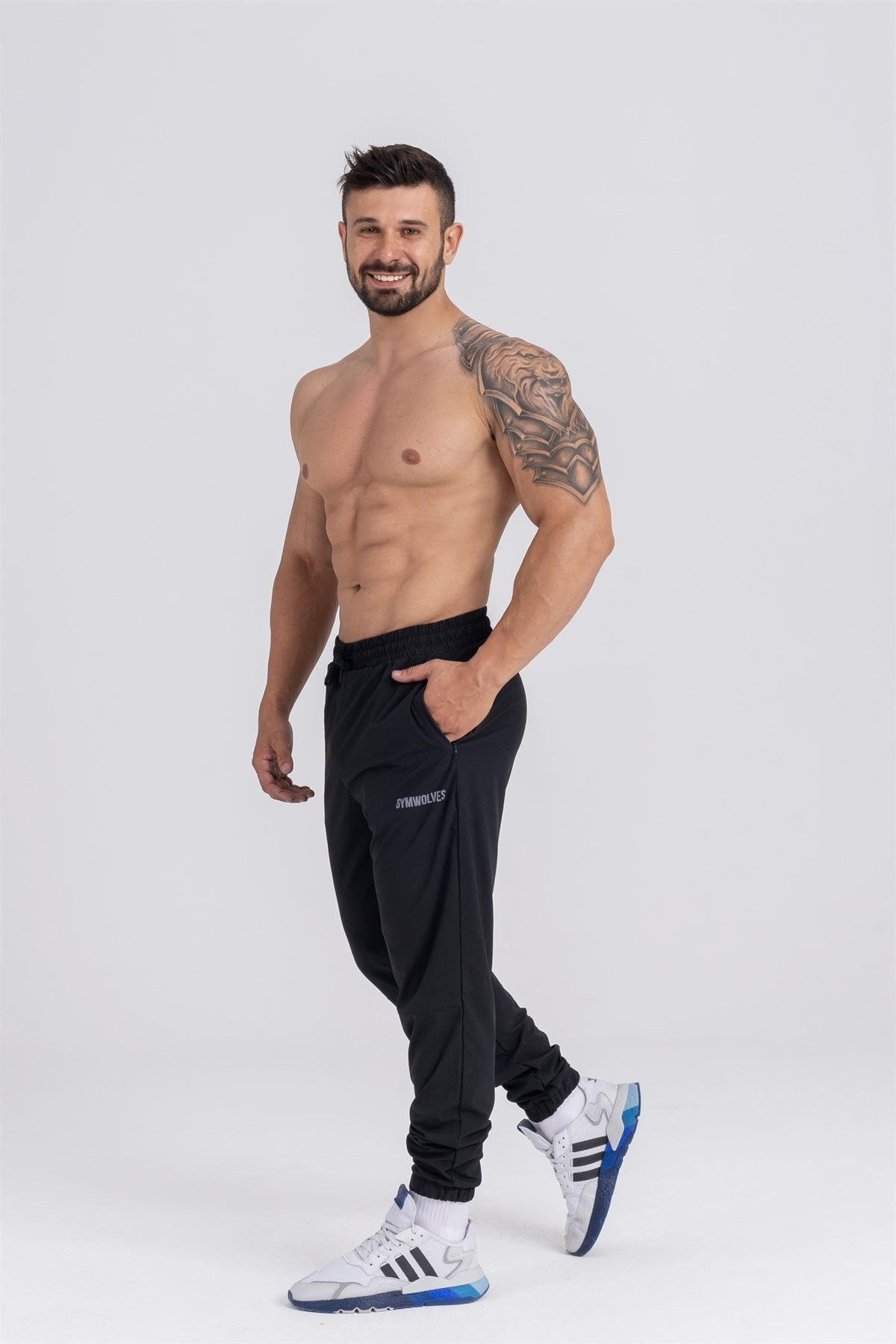 Gymwolves Erkek Spor Eşofmanı | Siyah | Workout Pants | Energy Serisi