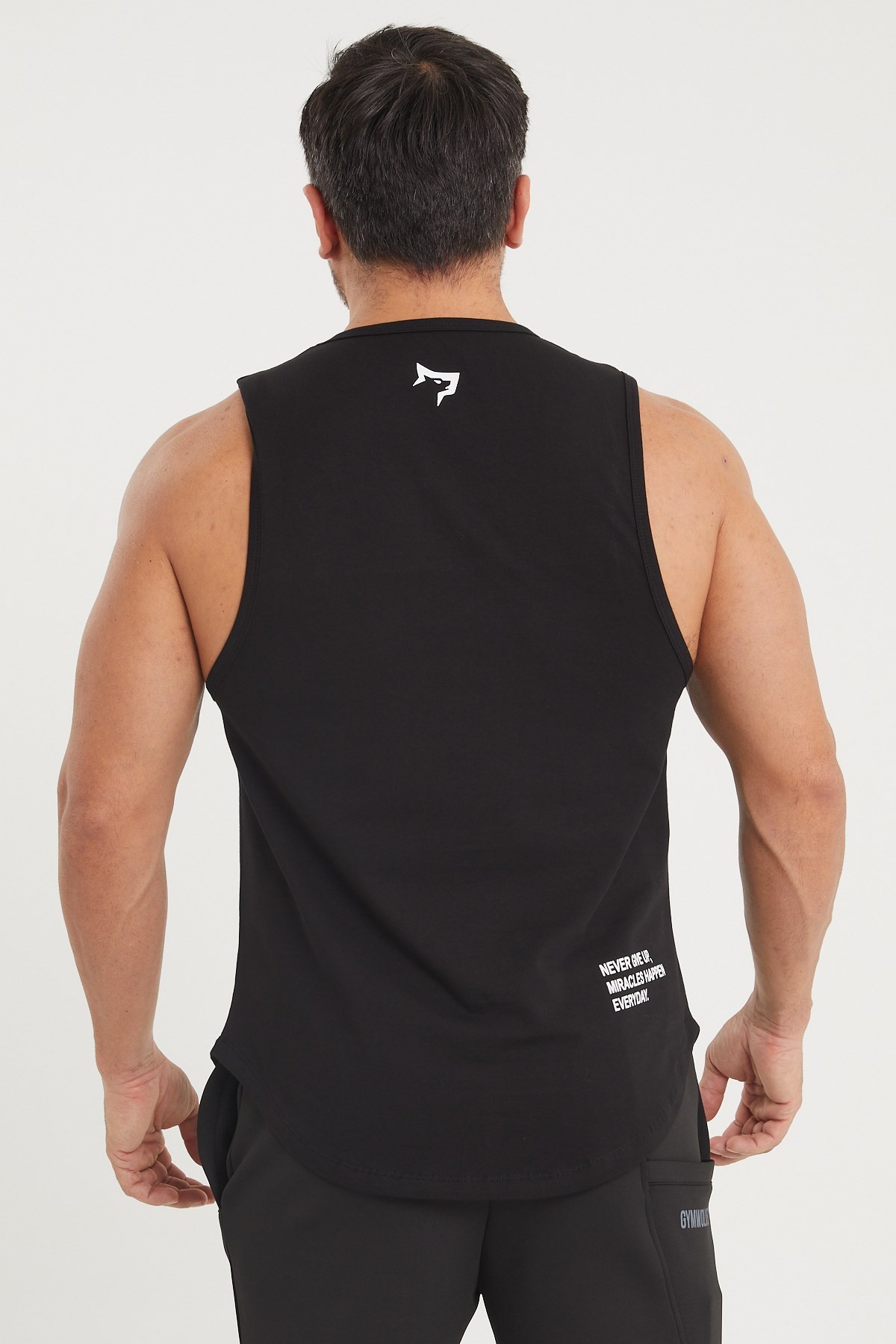 Gymwolves Erkek Kolsuz T-Shirt | Erkek Spor T-shirt | Siyah | Workout Tanktop |