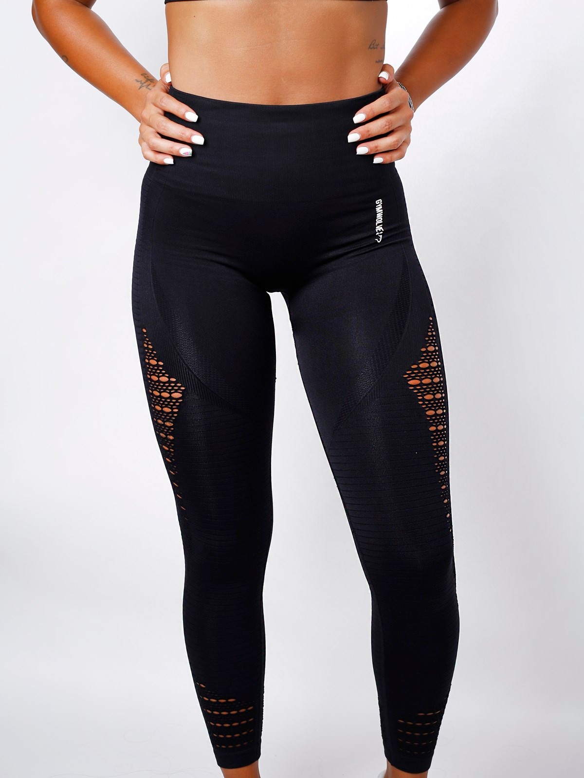 Gymwolves Dikişsiz Spor Tayt | Seamles Leggings | Siyah | Motive Serisi |
