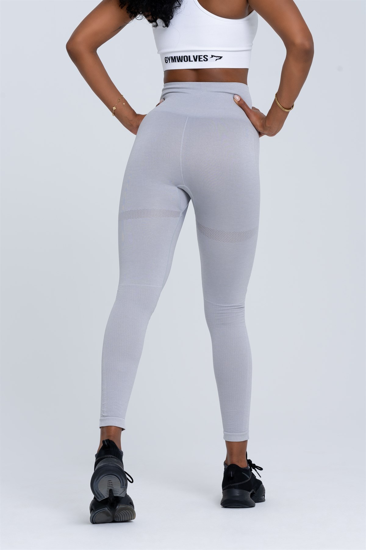 Gymwolves Dikişsiz Spor Tayt | Light Gri | Seamles Leggings | Enerji Serisi |