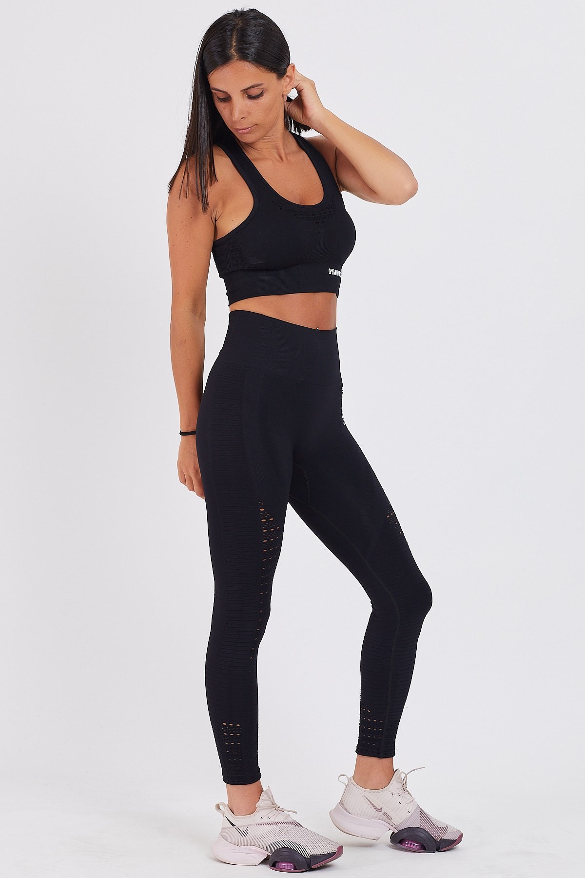 Gymwolves Dikişsiz Spor Tayt | Seamles Leggings | Siyah | Motive Serisi |