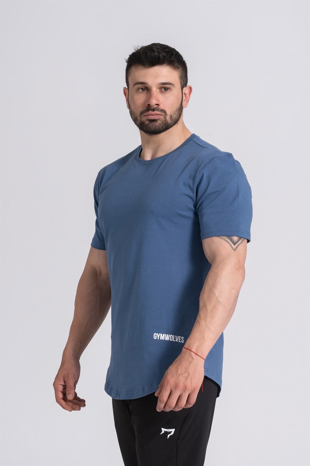 Gymwolves Erkek Spor T-Shirt | T-shirt | Workout Tanktop | İndigo | Never Give Up |