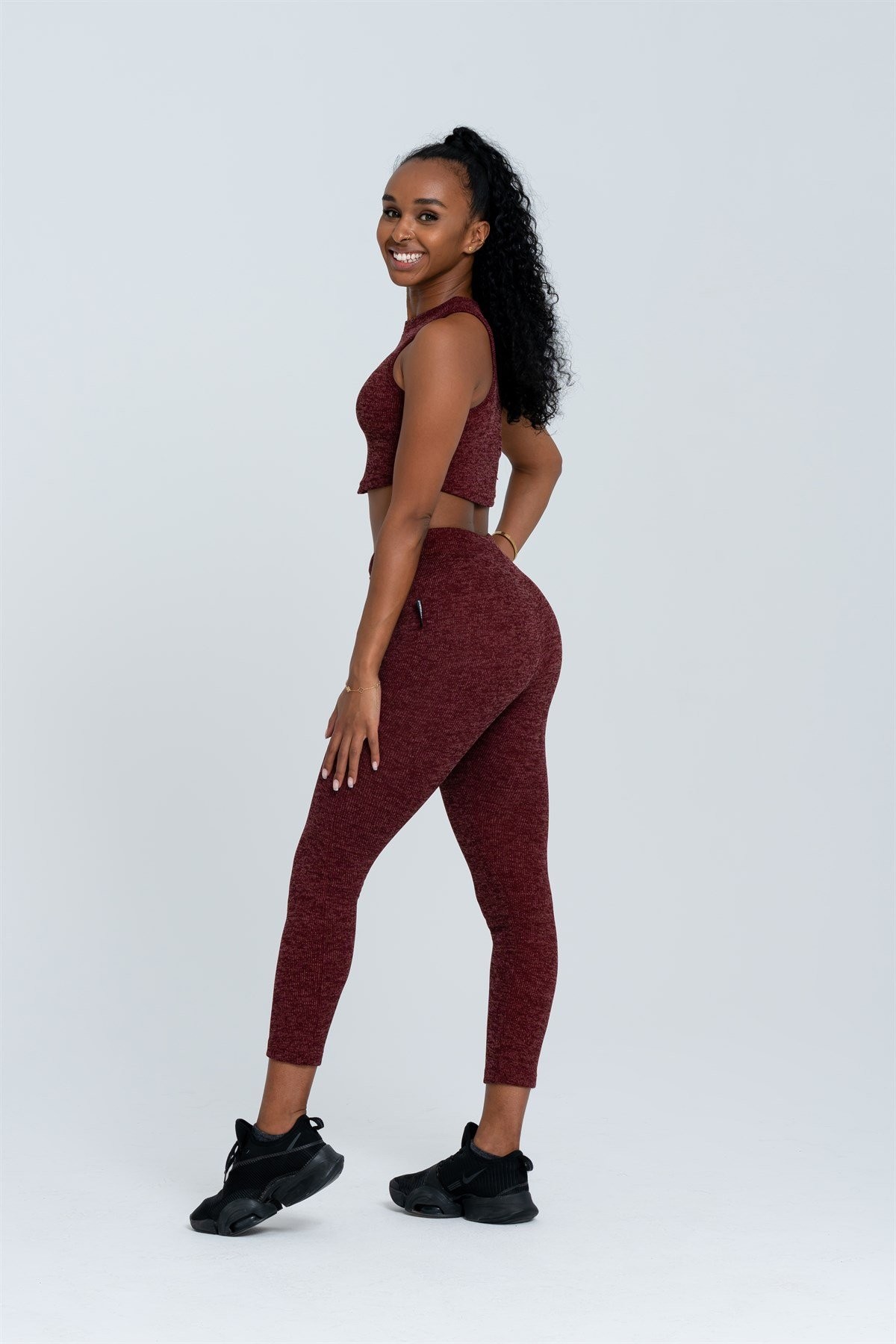 Gymwolves Kadın Eşofman Takımı 3 lü Set | Kırmızı | Bra | Hoodie | Bottom |
