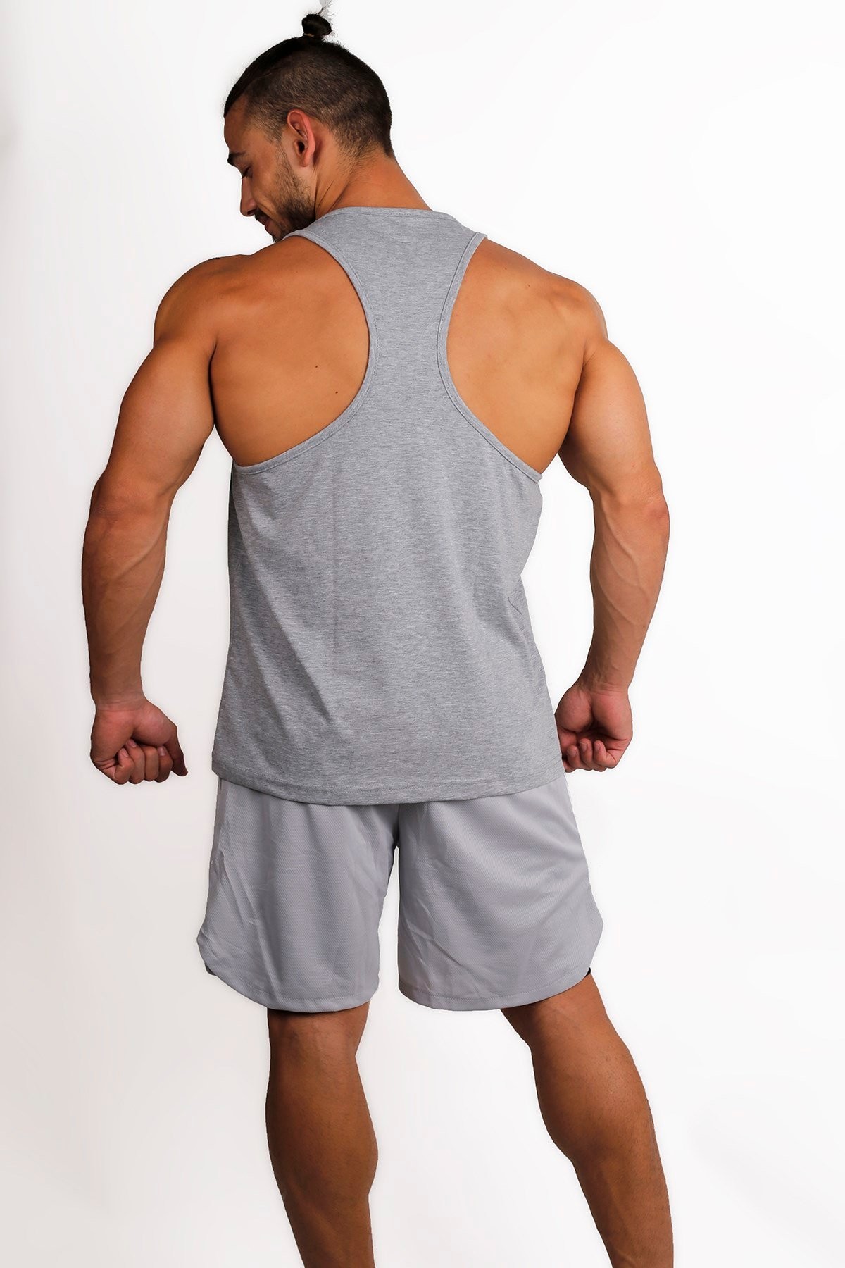 Gymwolves Spor Atleti | Stringer | Workout Tanktop | Gri | Comfortable Serisi