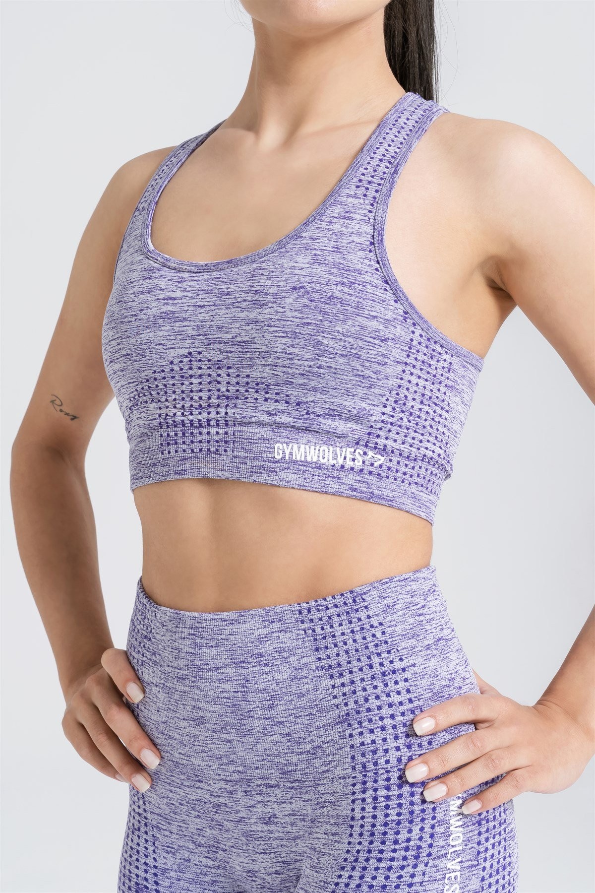Gymwolves Dikişsiz Spor Sütyeni  | Seamless Bras | Mor | Activated Serisi |