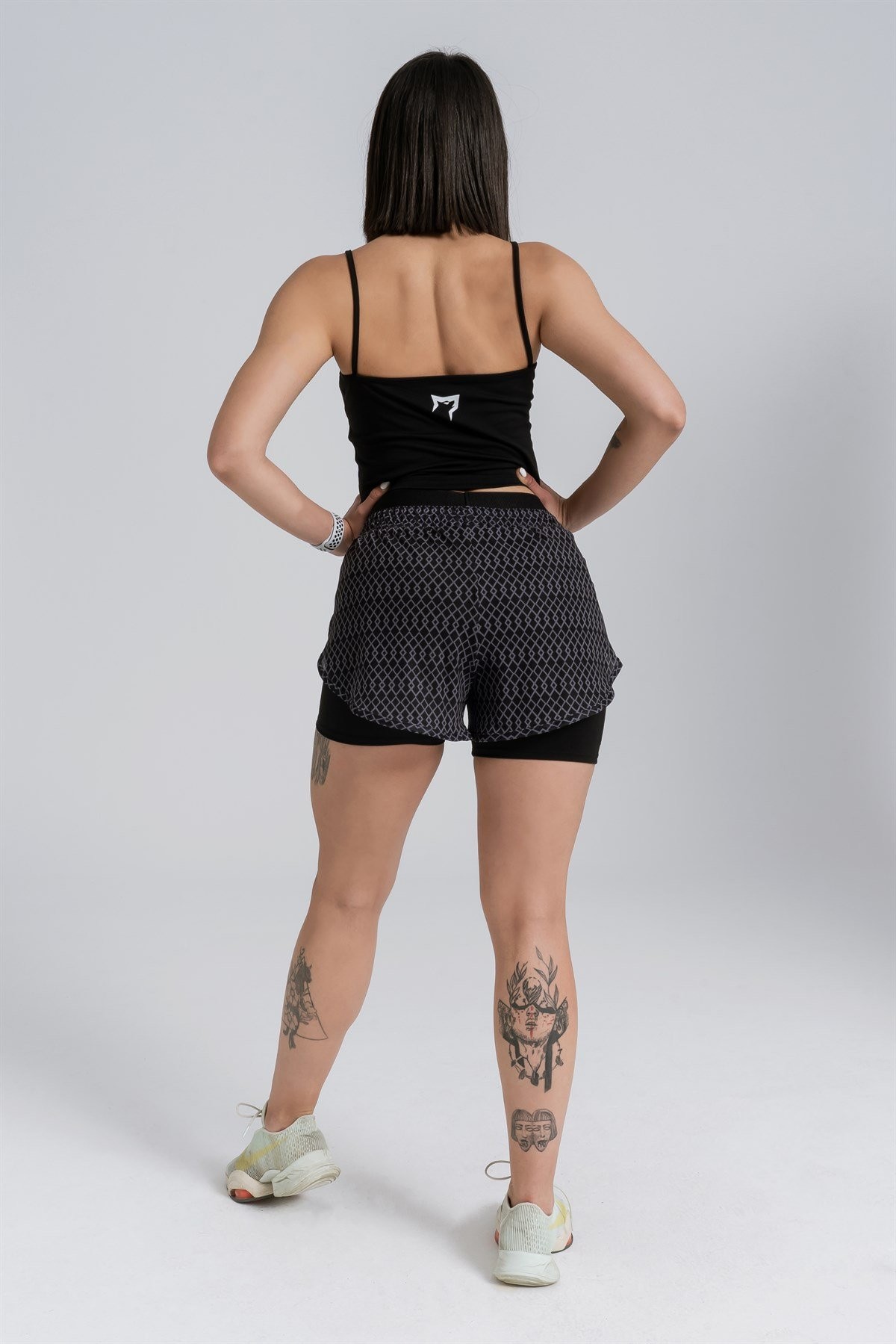 Gymwolves Askılı Body Crop Tops | Siyah | Cotton Serisi |